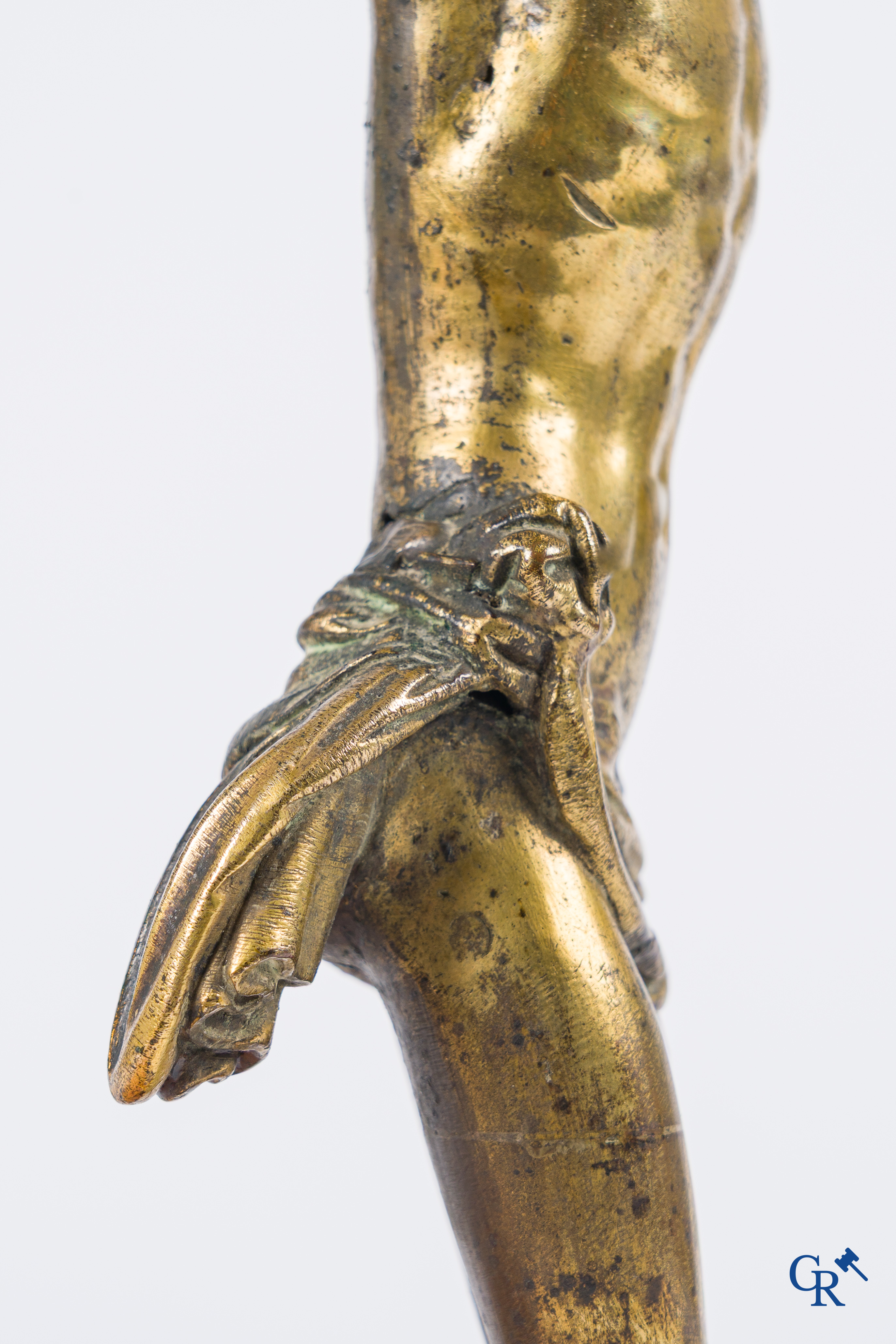 Grote voorstelling in verguld brons van Christus. 17e-18e eeuw.