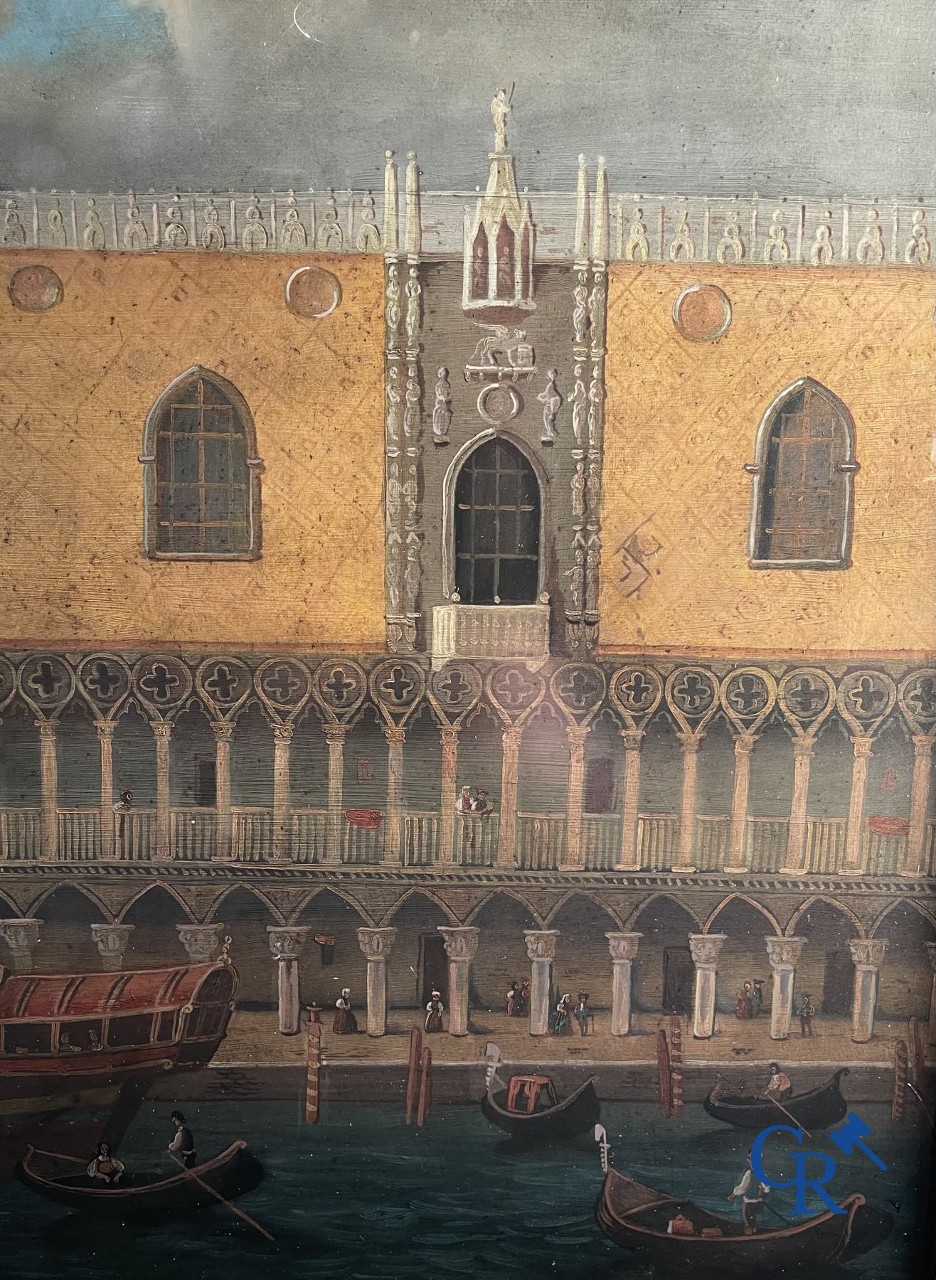 Peinture: Carlo Canella (Vérone 1800 - Milan 1879) Vue de la place Saint-Marc à Venise. 