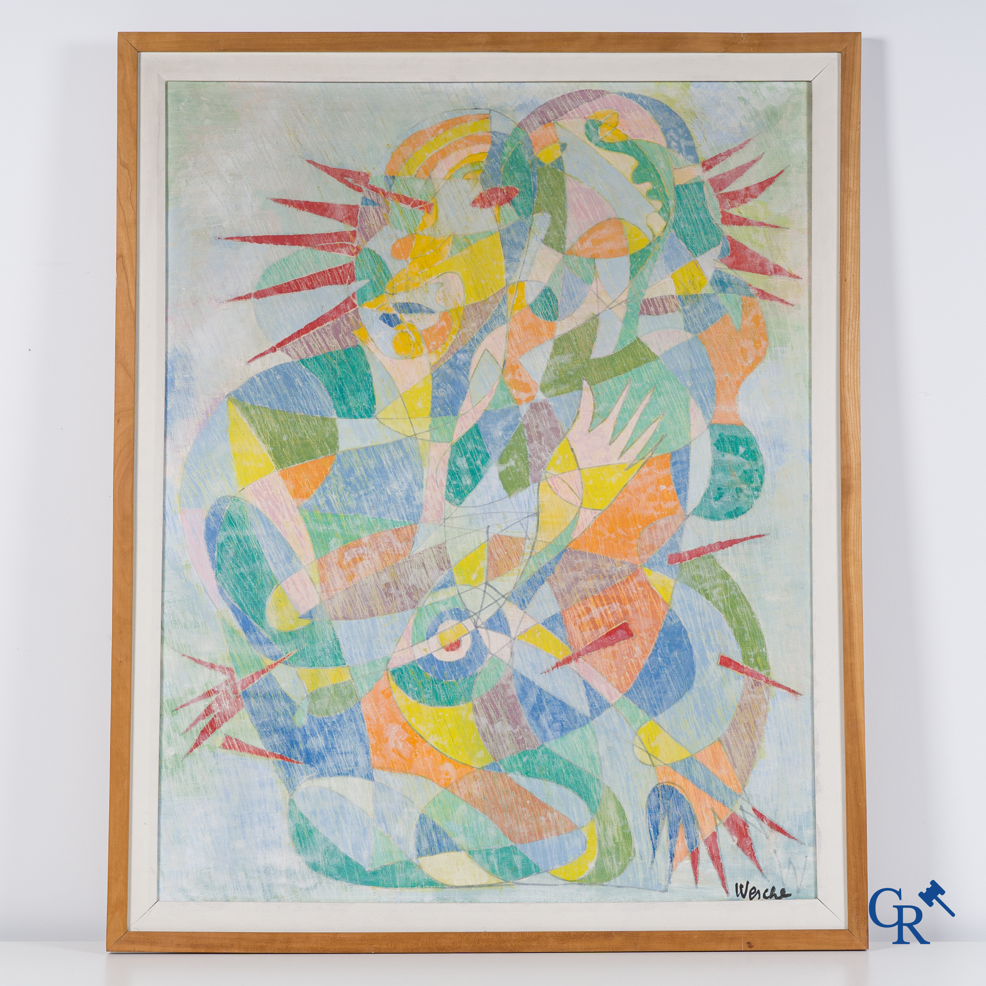 Georges Wesche (1908-1995) "Dieux de la Mer", 1981 olie op doek, gesigneerd Wesche.