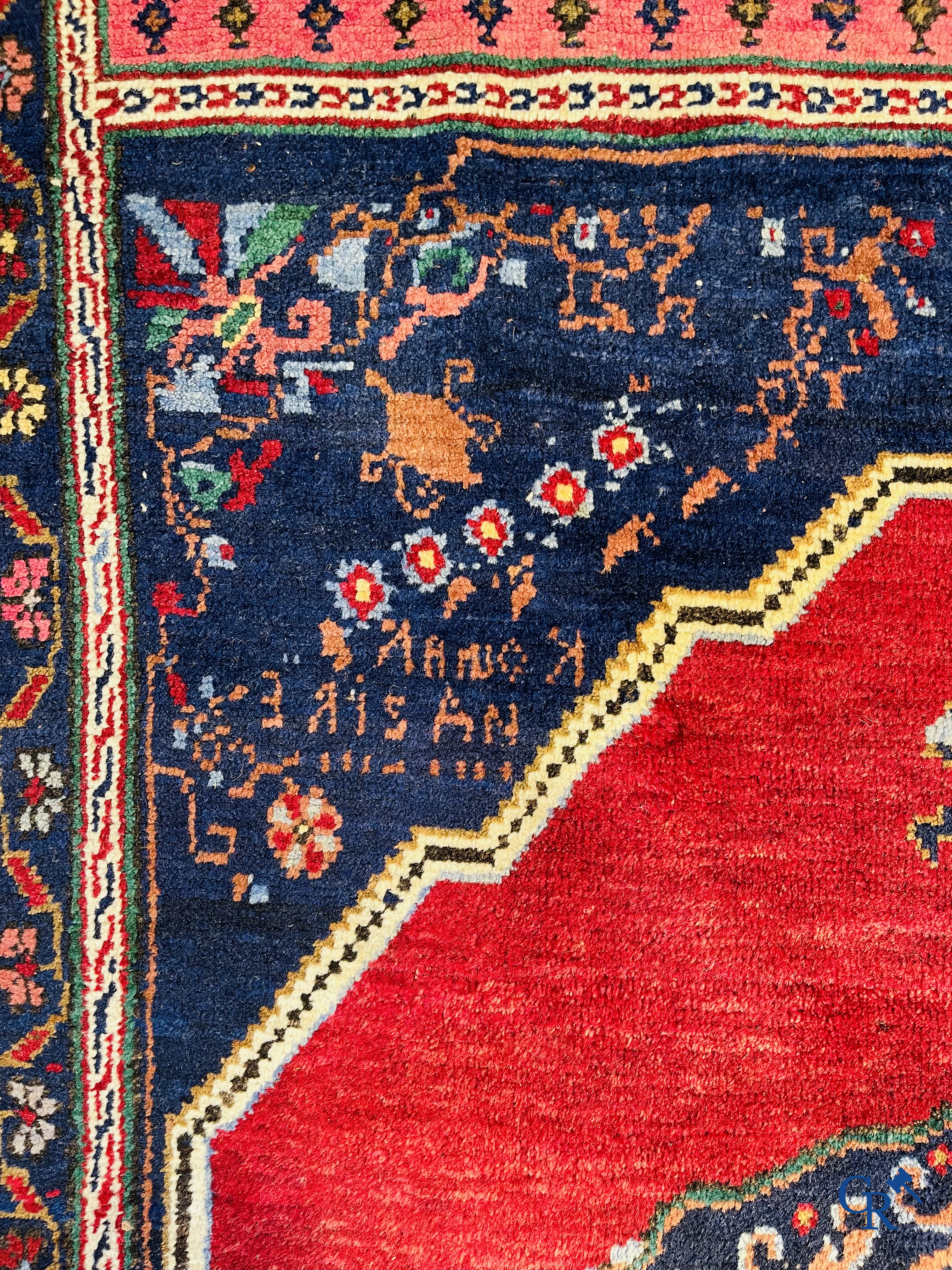 Oriental carpets, 2 antique hand-knotted Oriental carpets.