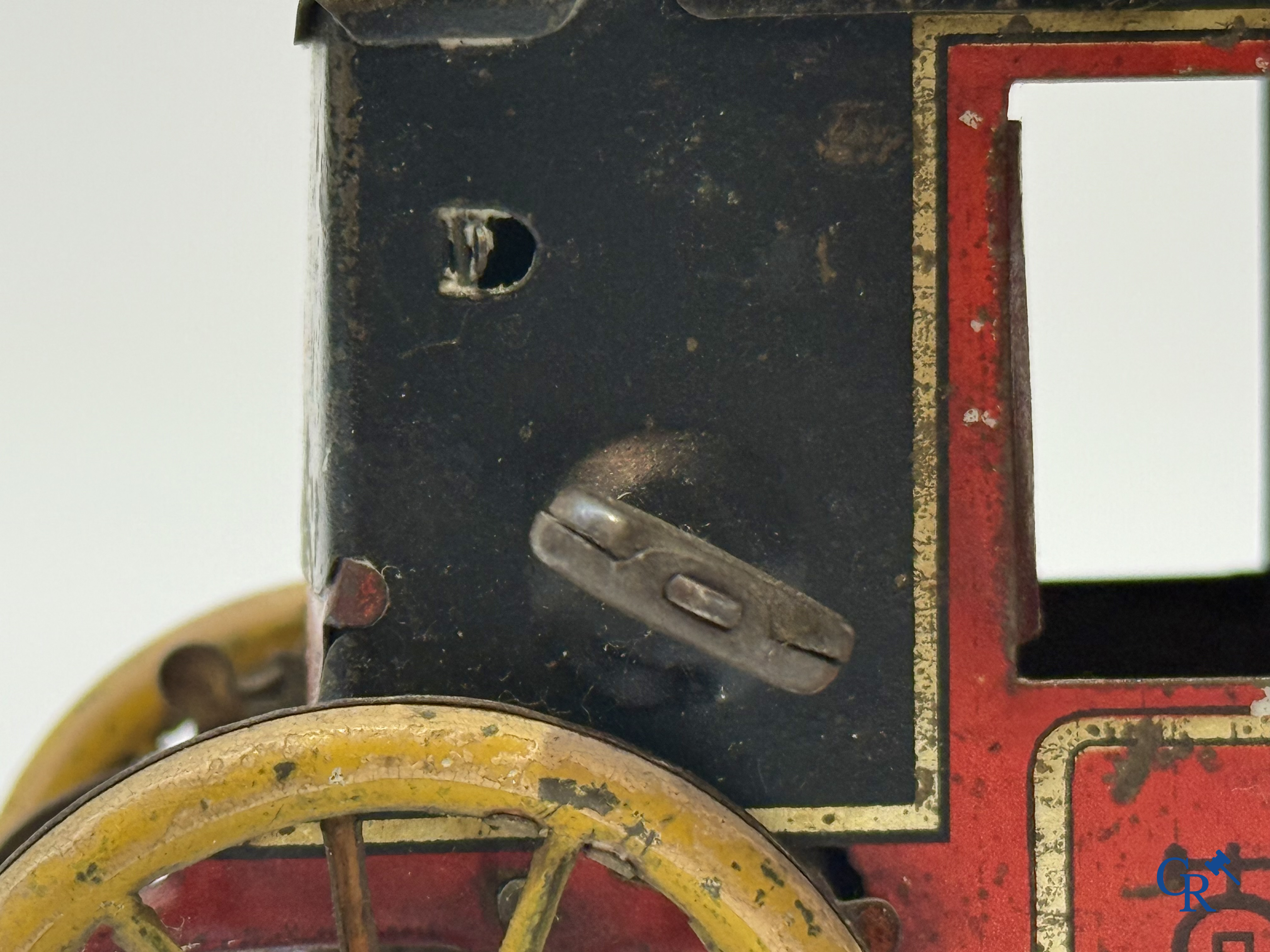 Lehmann, "Motor Kutsche" mechanical toy in painted tin. Germany circa 1906.