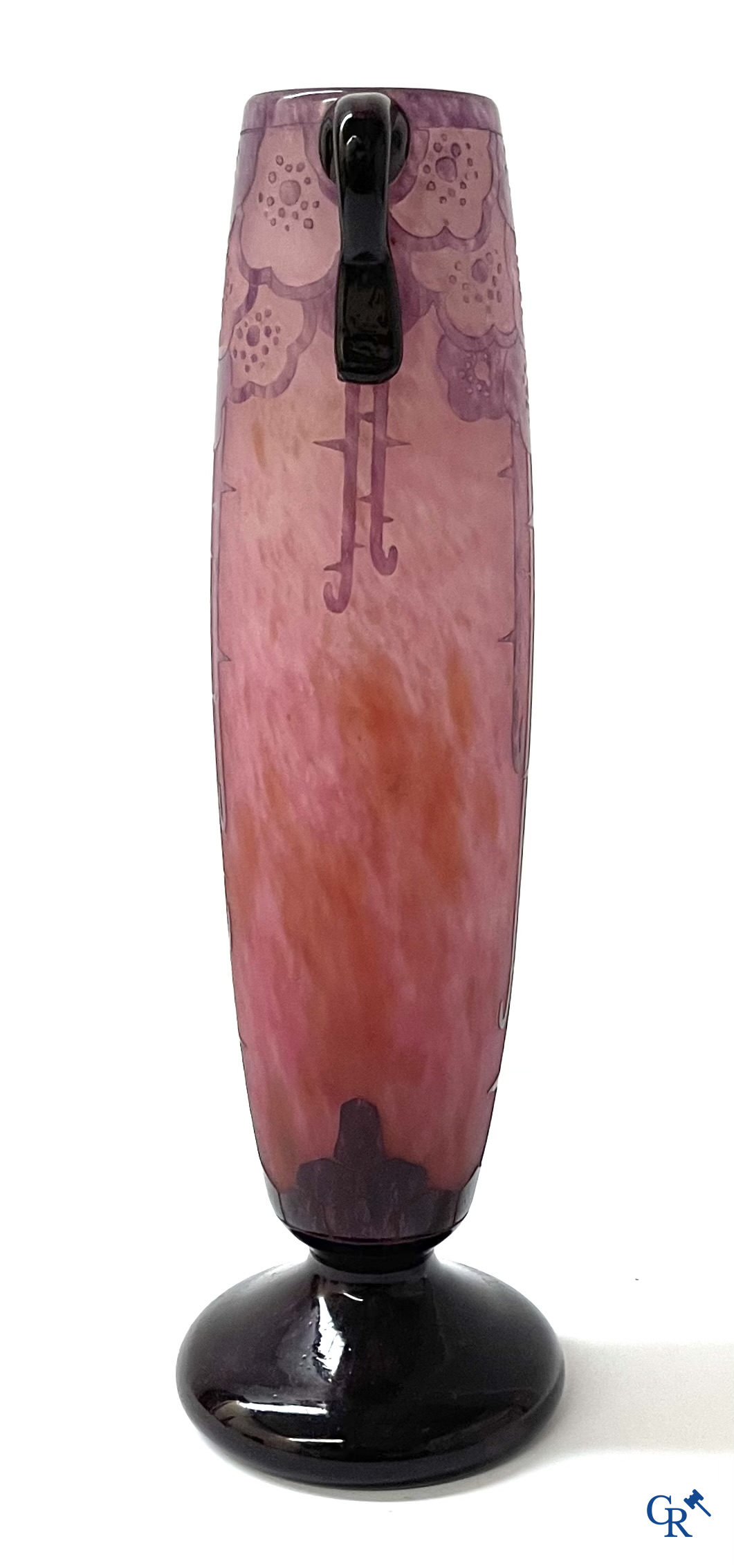 Art Deco, Charles Schneider. Grote art deco vaas in glaspasta, Circa 1930. Gesigneerd Charder en Le Verre Français.