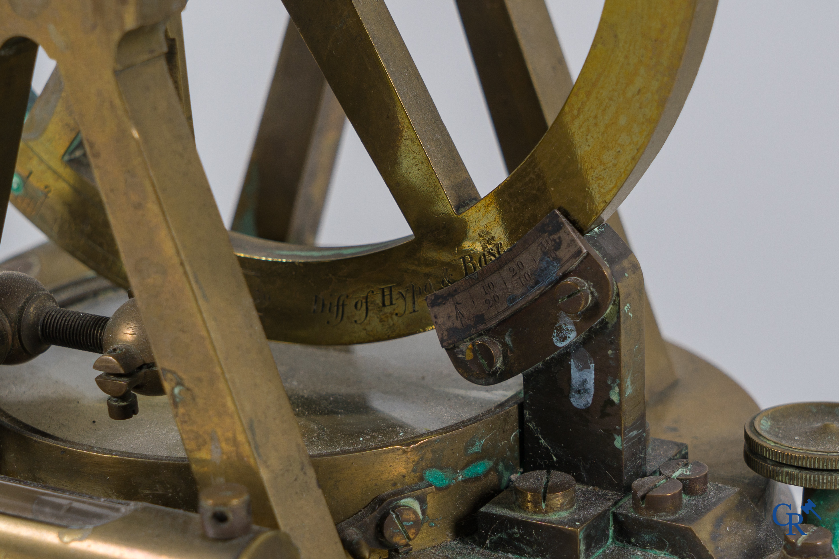 Scientific objects: A theodolite made by Troughton & Simms in London.