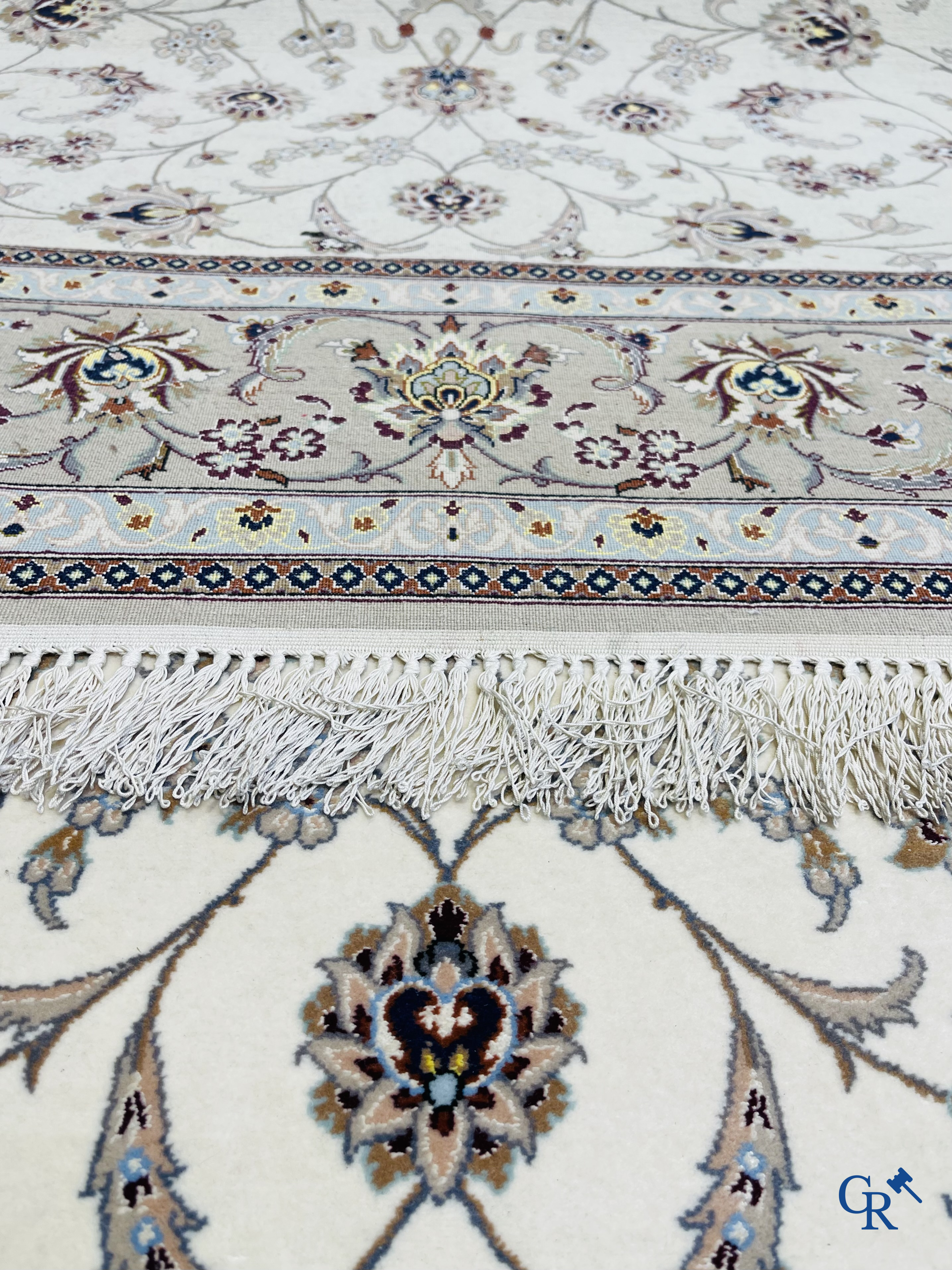 Persian carpets. Fine knotted Nain carpet with floral decor.