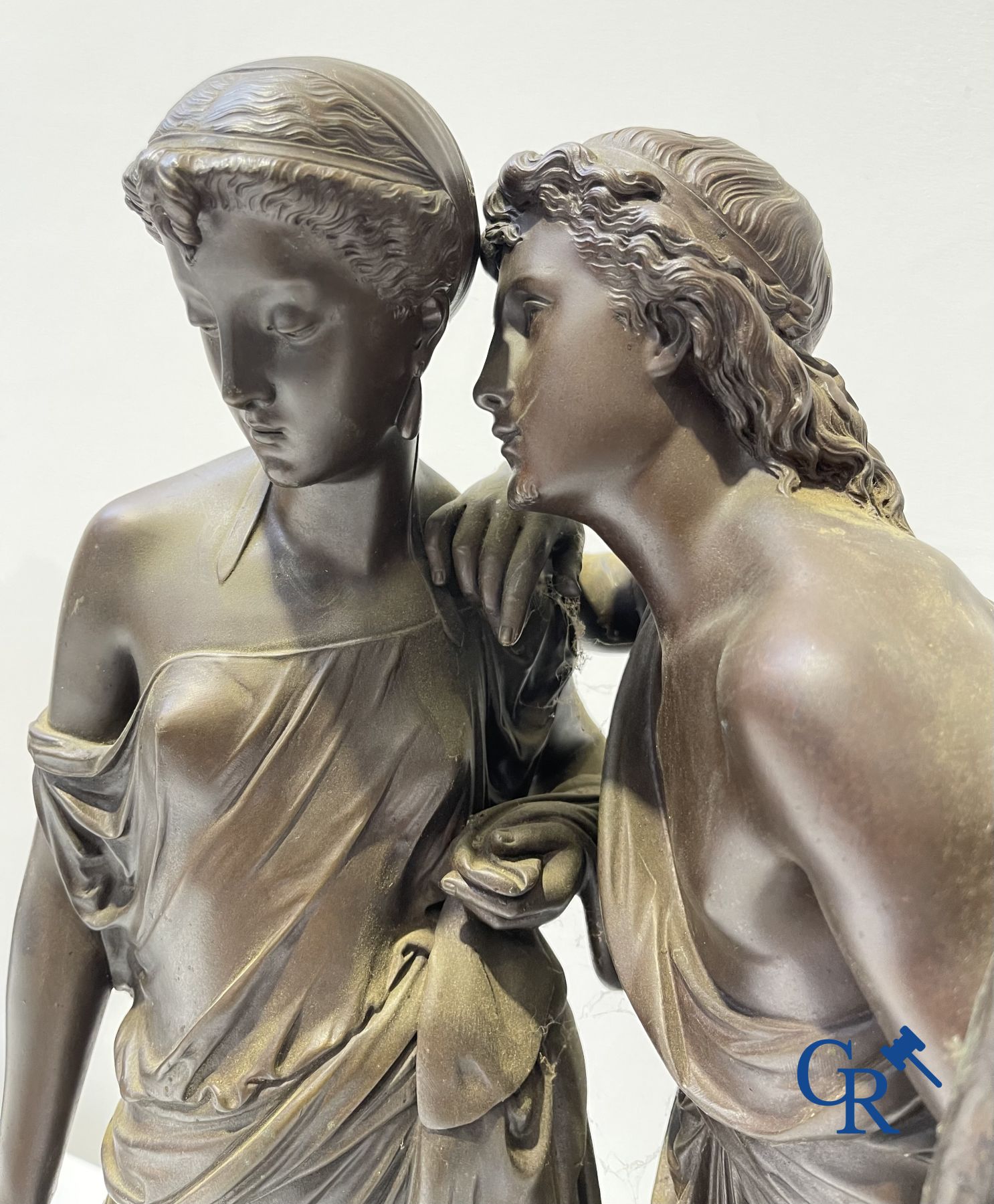 2 Bronze sculptures. Leon Grégoire and Leon Pilet "Allégorie de la fidélité". 19th century.