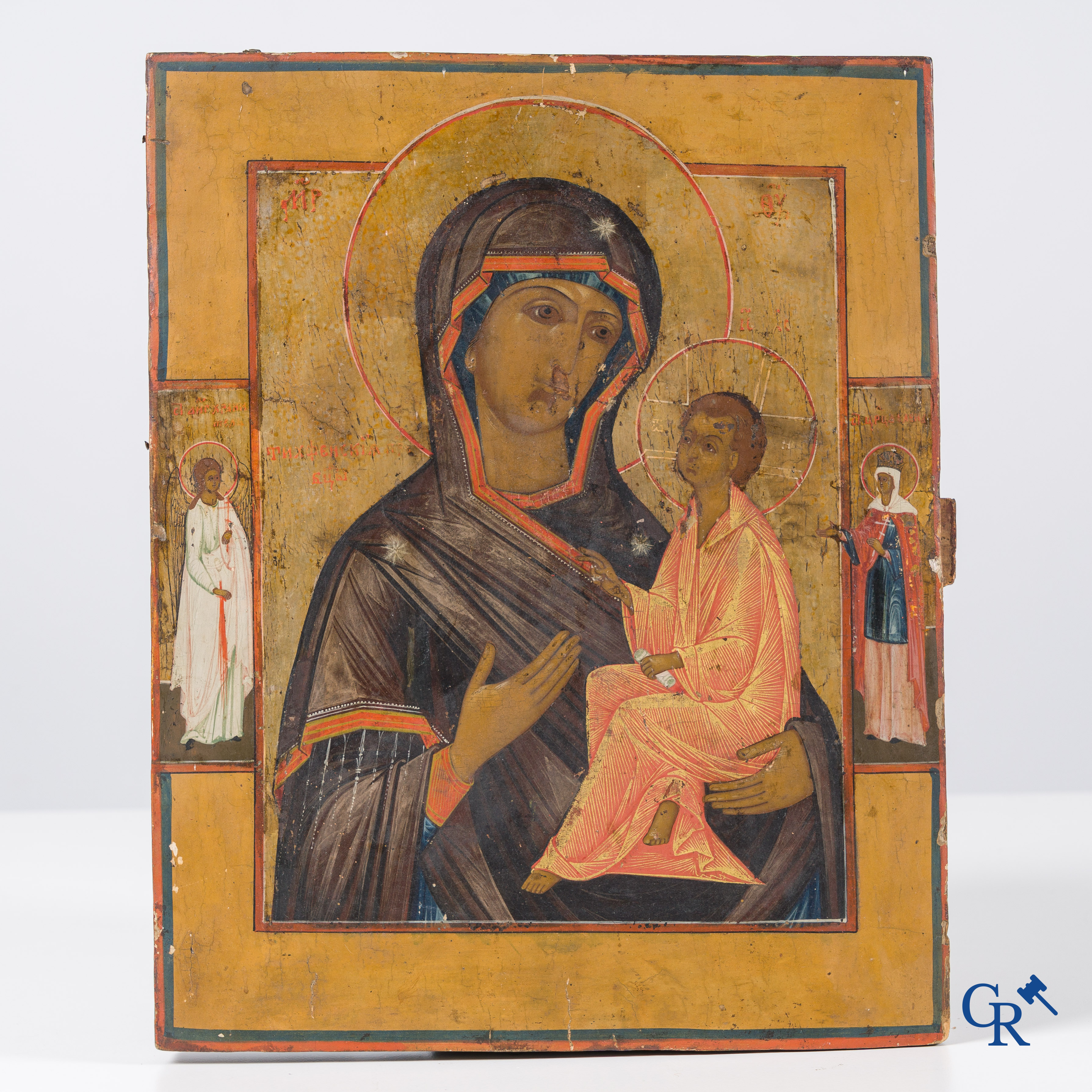 Icon: A 19th century icon. Mary with child.