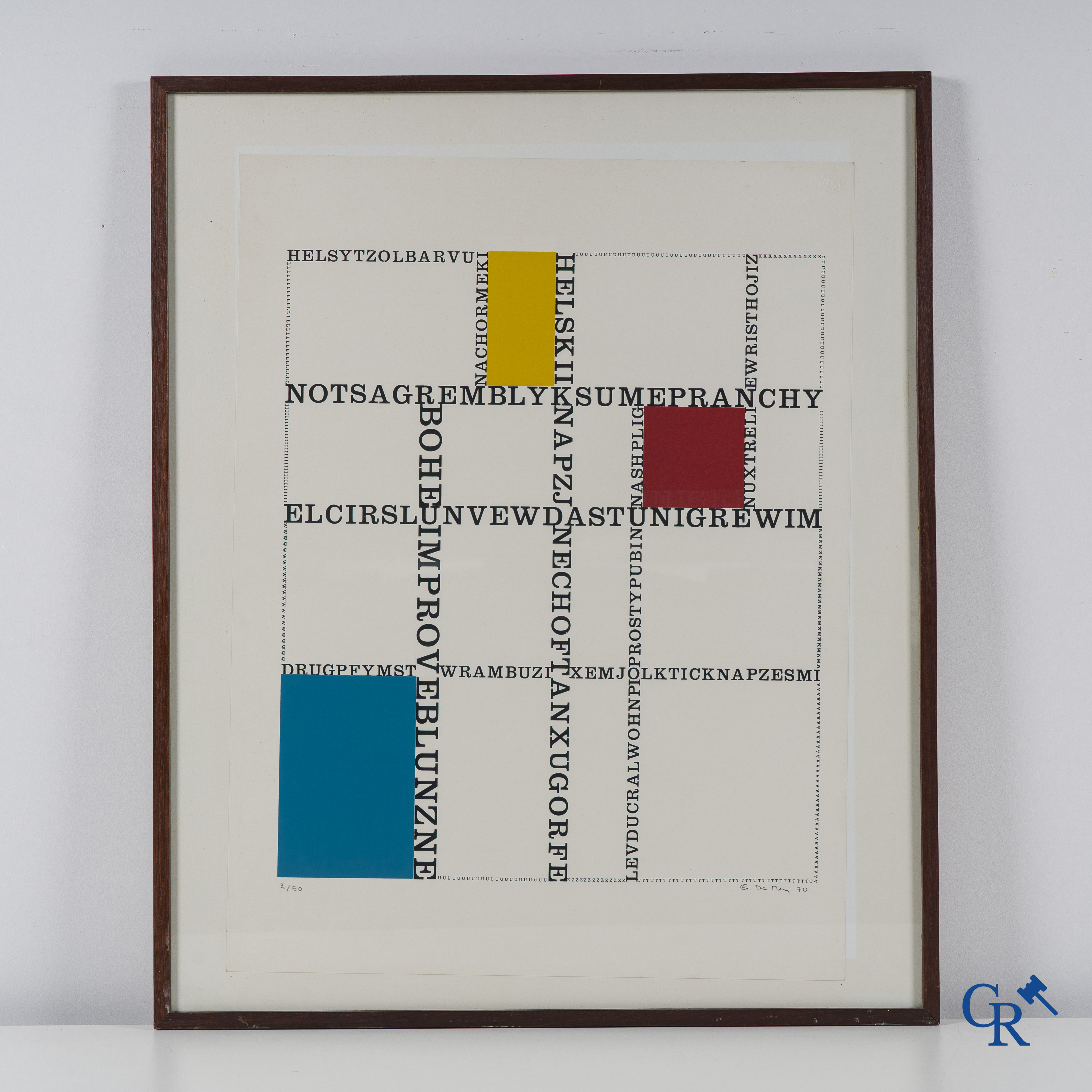 3 œuvres graphiques, Gerd Van Dülmen, Gaston De Mey, et une œuvre signée illisible.