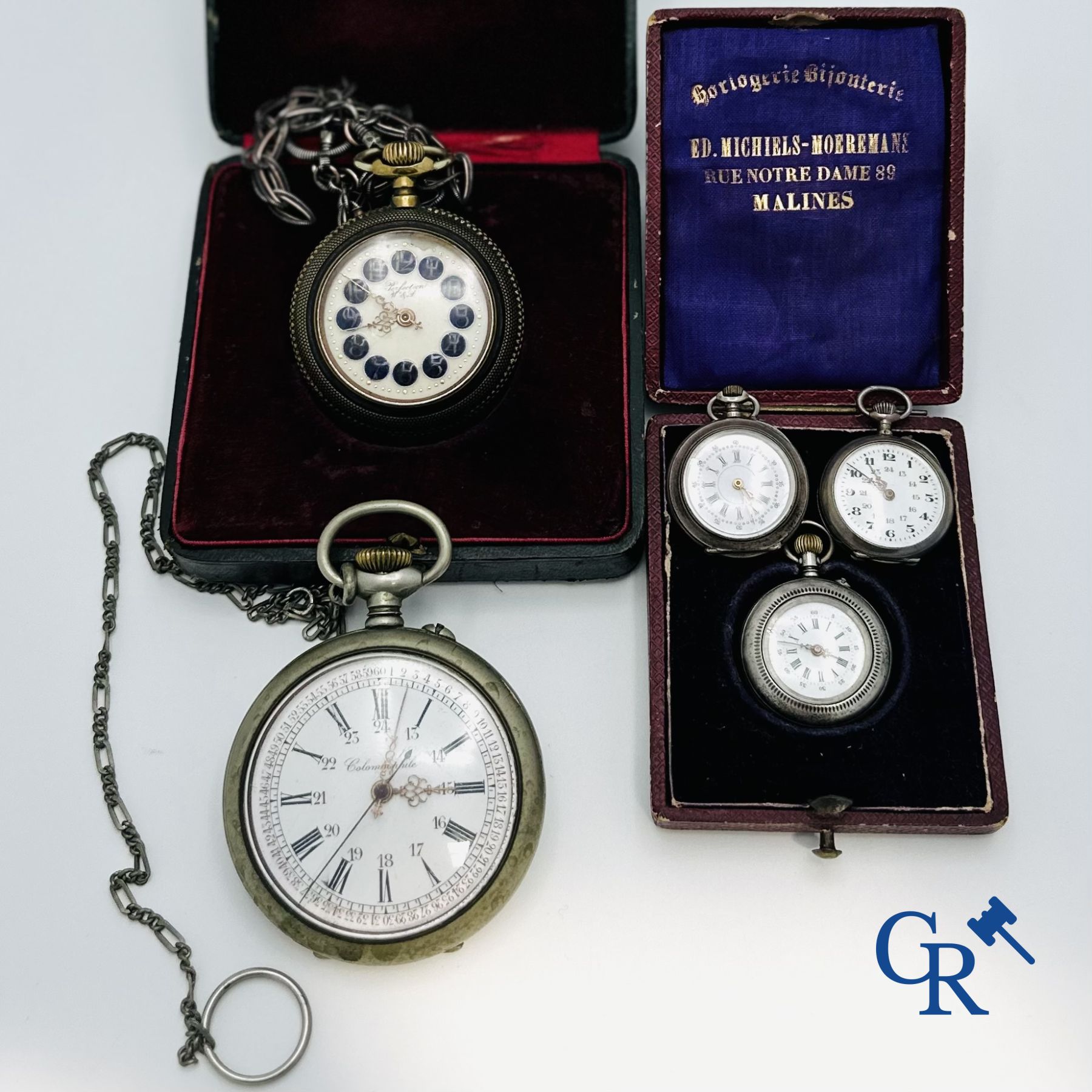 Jewellery-watches: Lot consisting of 2 large men's pocket watches and 3 women's watches.