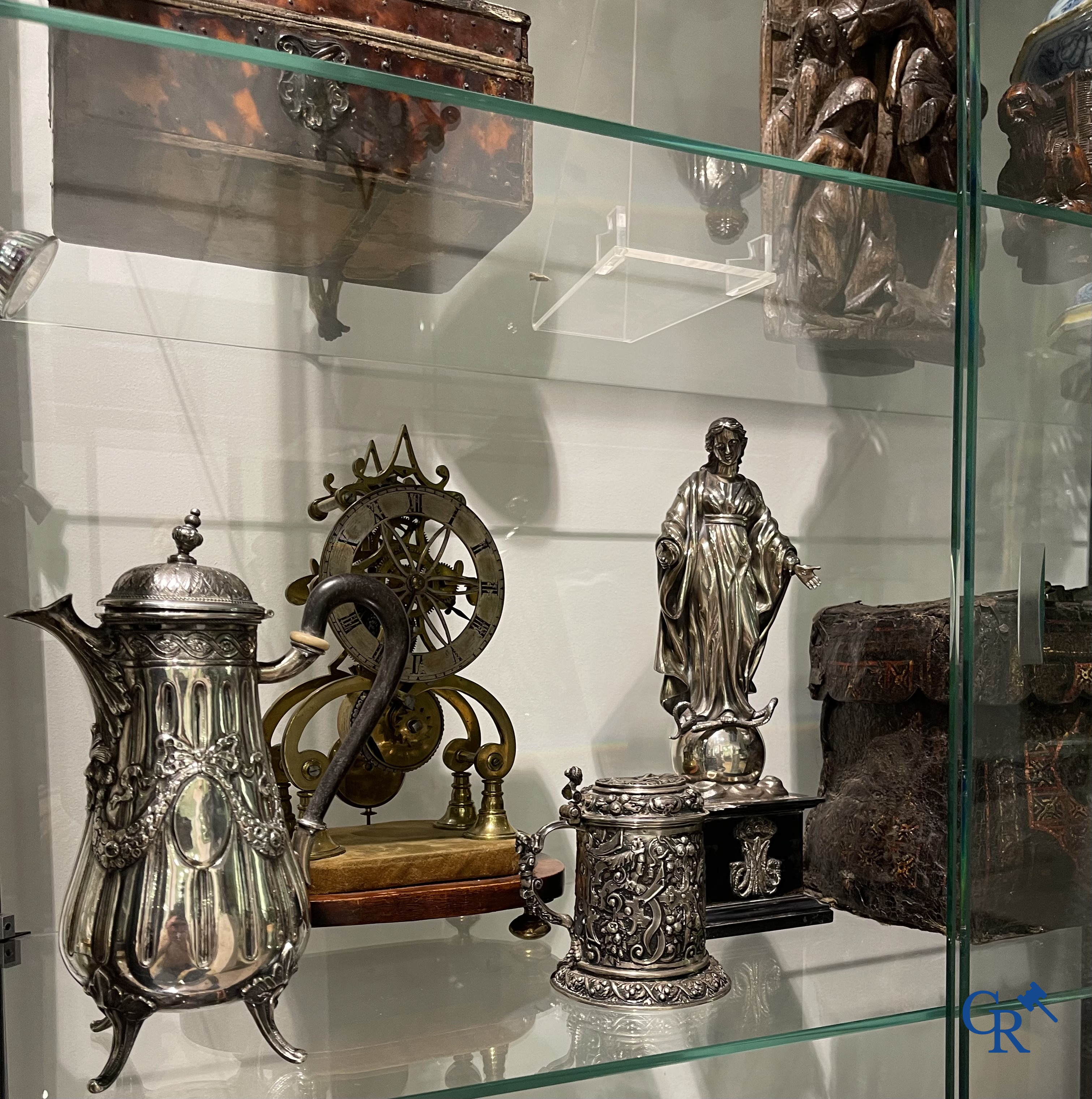 Zilver, Tankard. Profiel van Karel V "Karoli qvinti effigies" en een afbeelding van de Zuilen van Hercules.