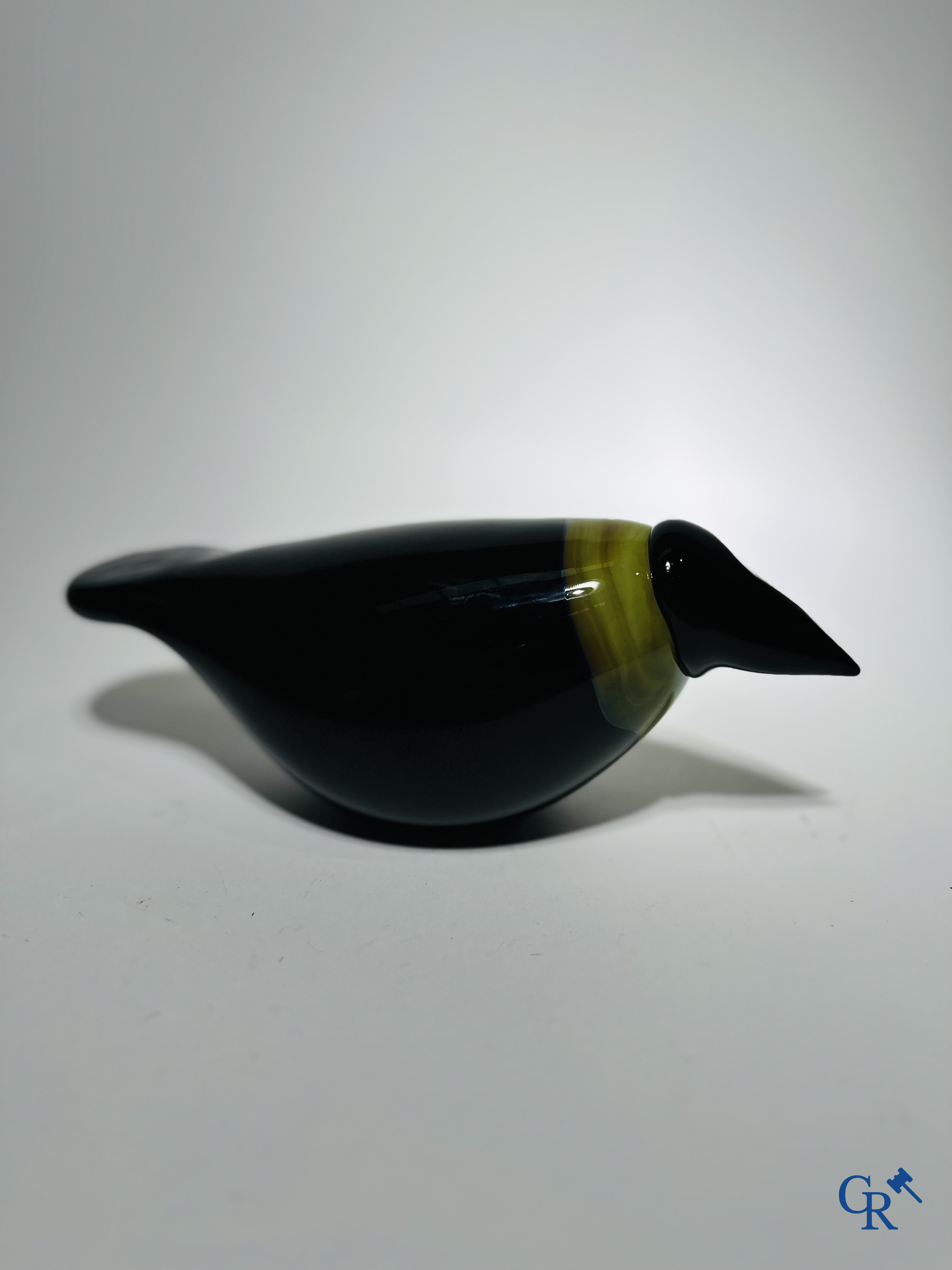 Oiva Toikka (1931-2019): Vogel in Glas. Gesigneerd. O Toikka + etiket Nuutajarvi 1793 Made in Finland.