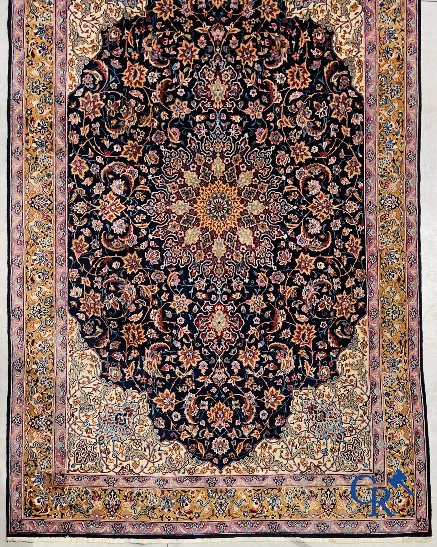 Oriental carpets: Isfahan, Iran. Large hand-knotted Persian carpet.