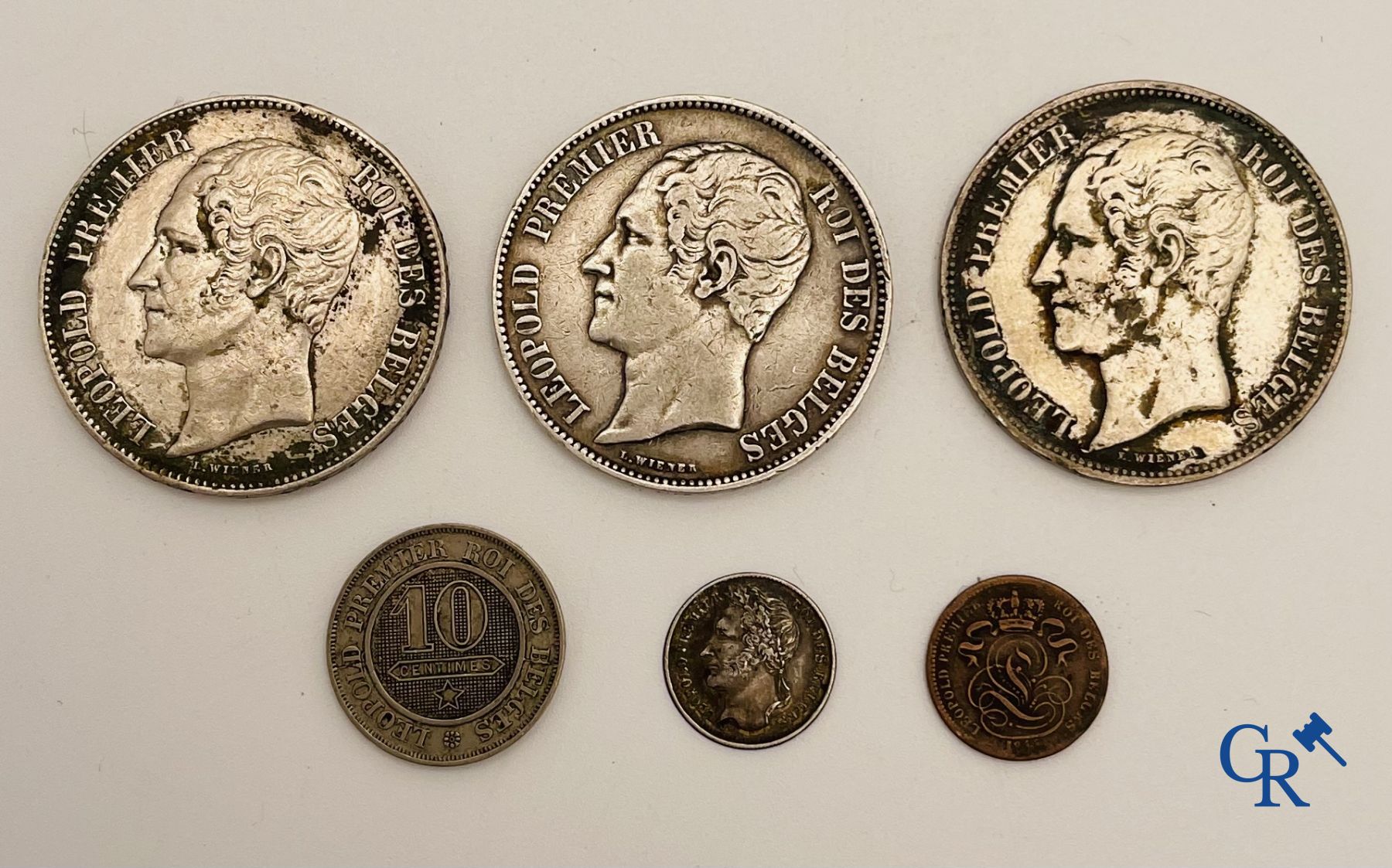 Silver coins: Leopold I and others.