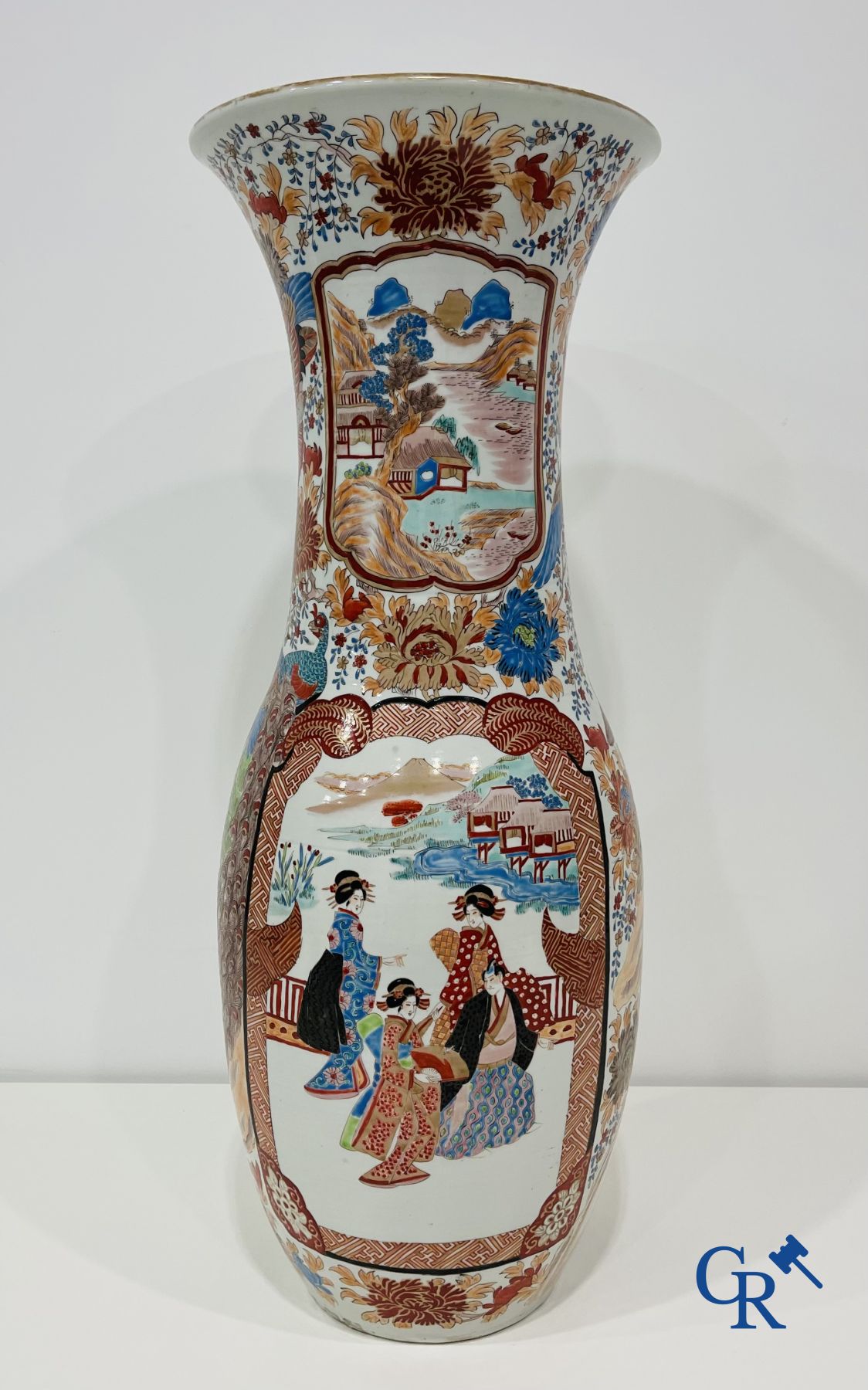 Asian Art: A large Japanese porcelain vase.