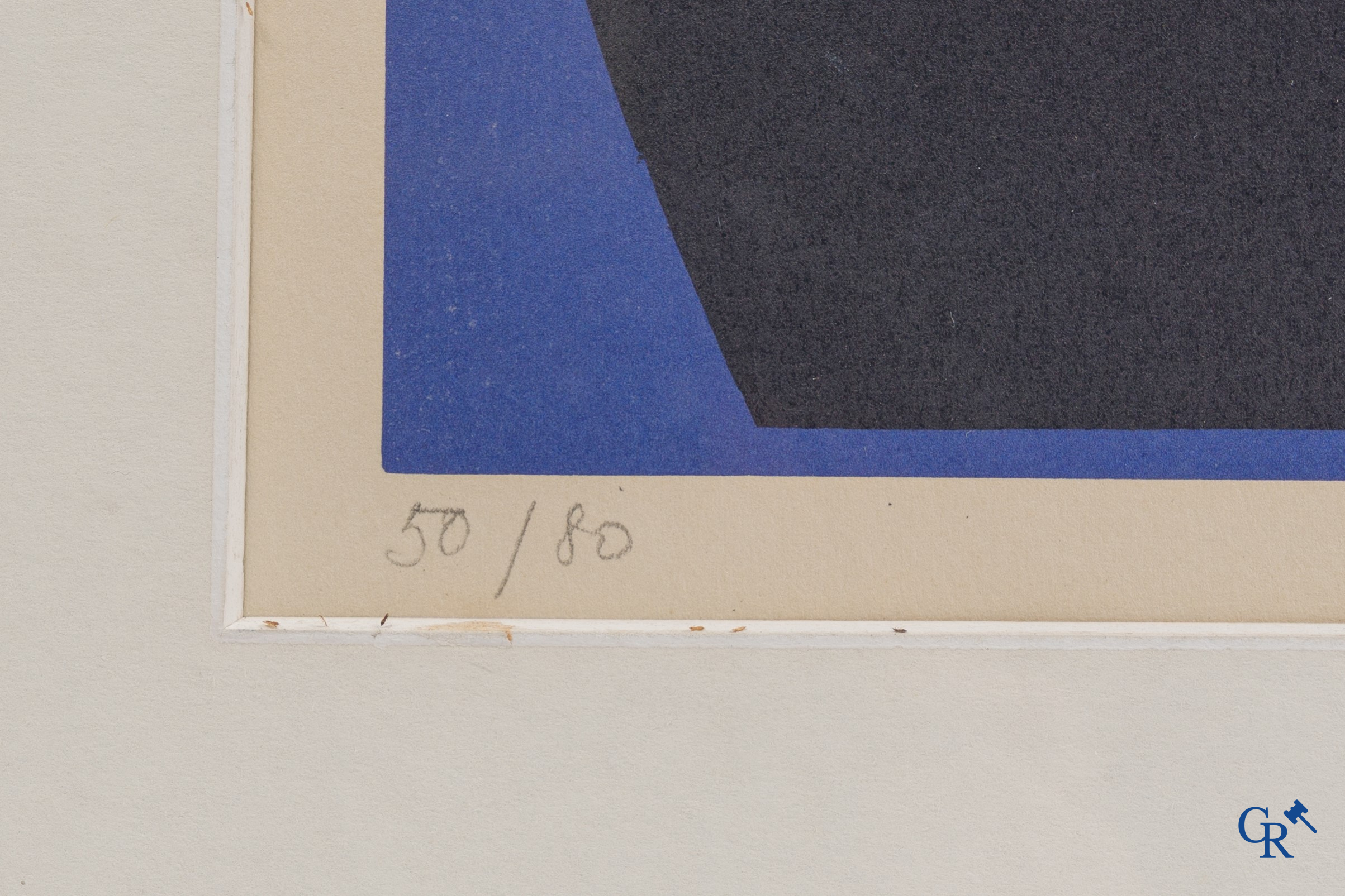 Octave Landuyt (1922-2024), "Kijken in de nacht 2" Kleurenlithografie op Lana papier. 50/80. Gesigneerd rechtsonder.