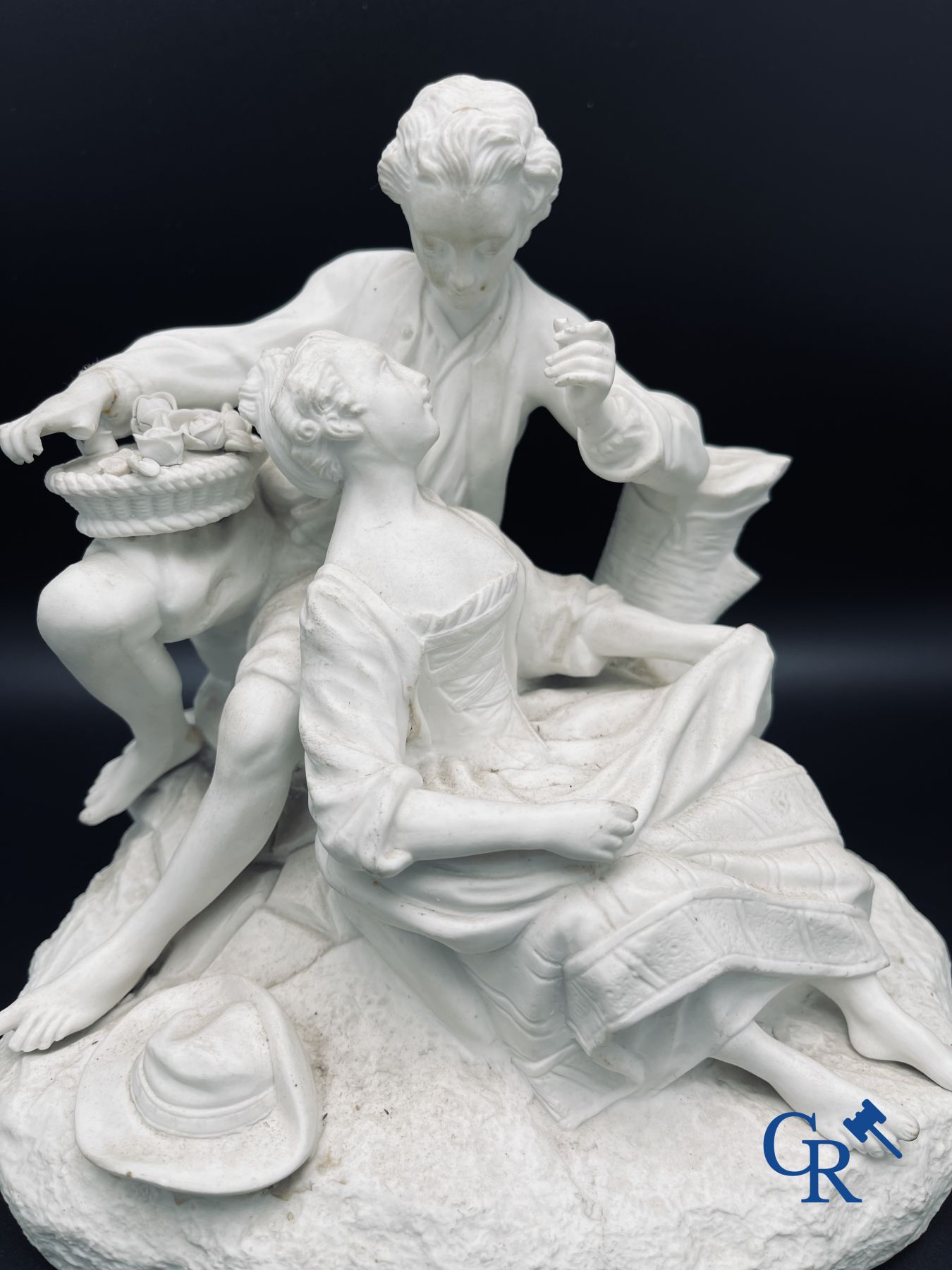 Sèvres: Biscuit group in Sèvres porcelain. late 18th century.