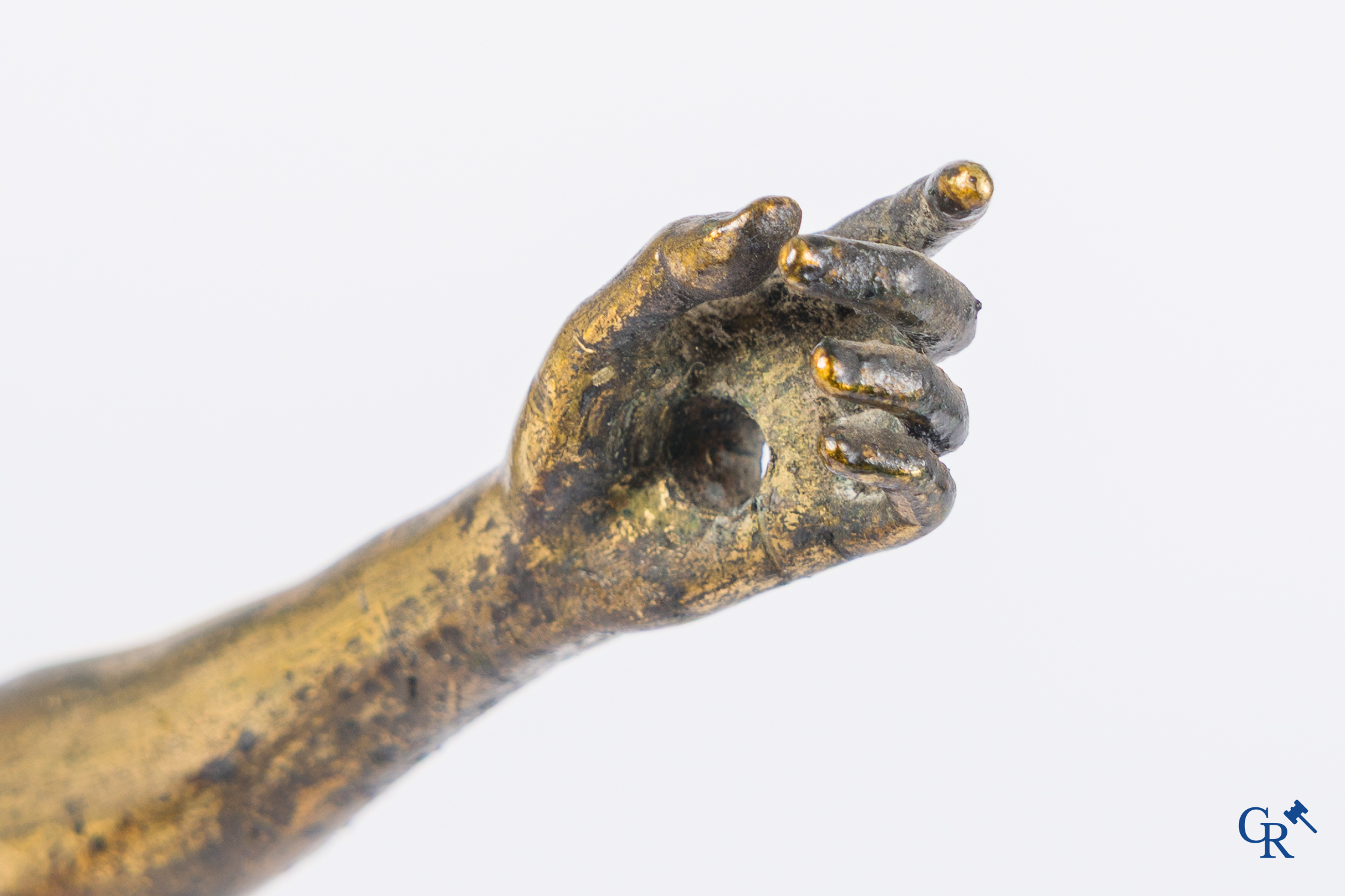 Grote voorstelling in verguld brons van Christus. 17e-18e eeuw.