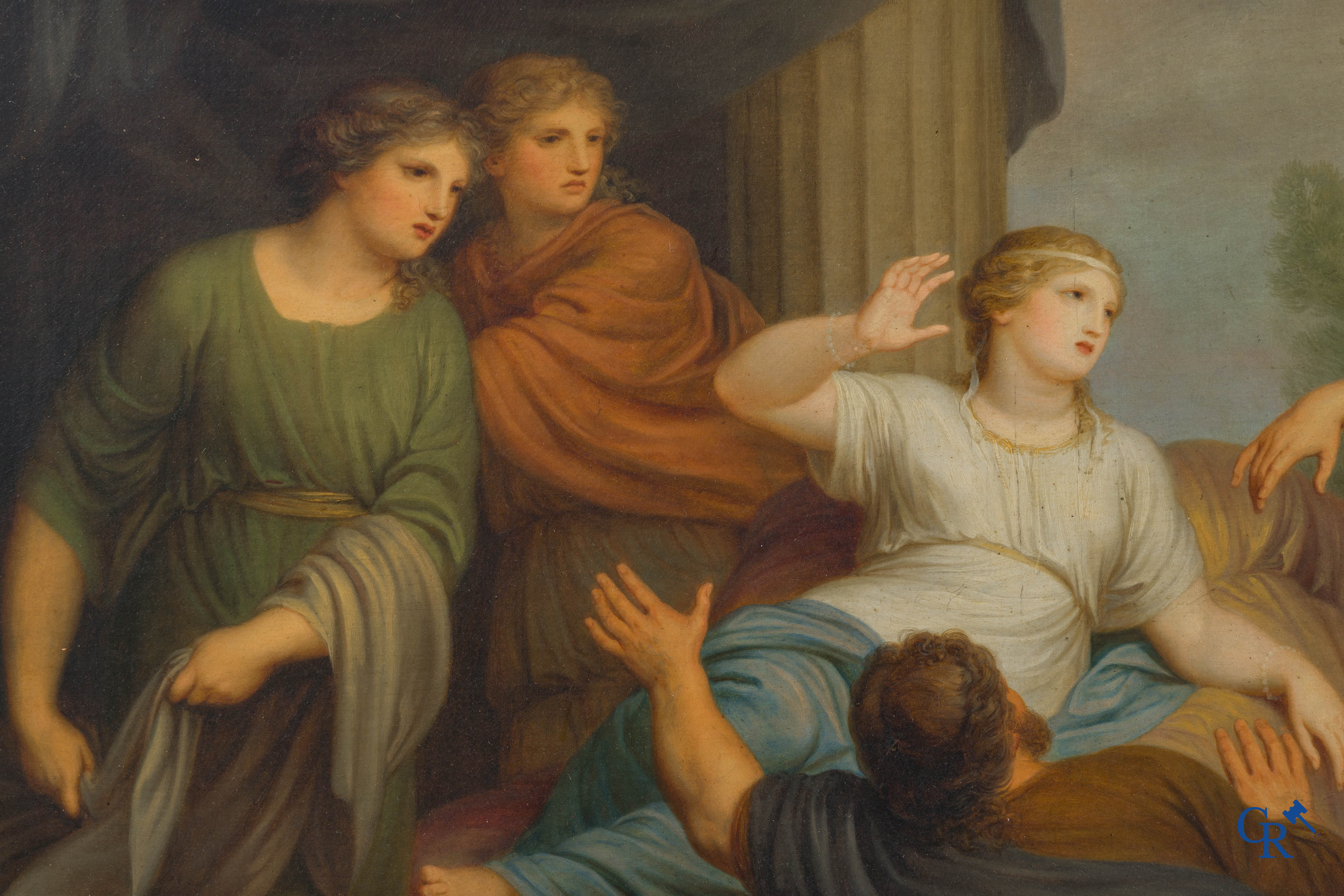 Andries Cornelis Lens (1739-1822) Olie op doek. Schilderij in de typische neoklassieke stijl.