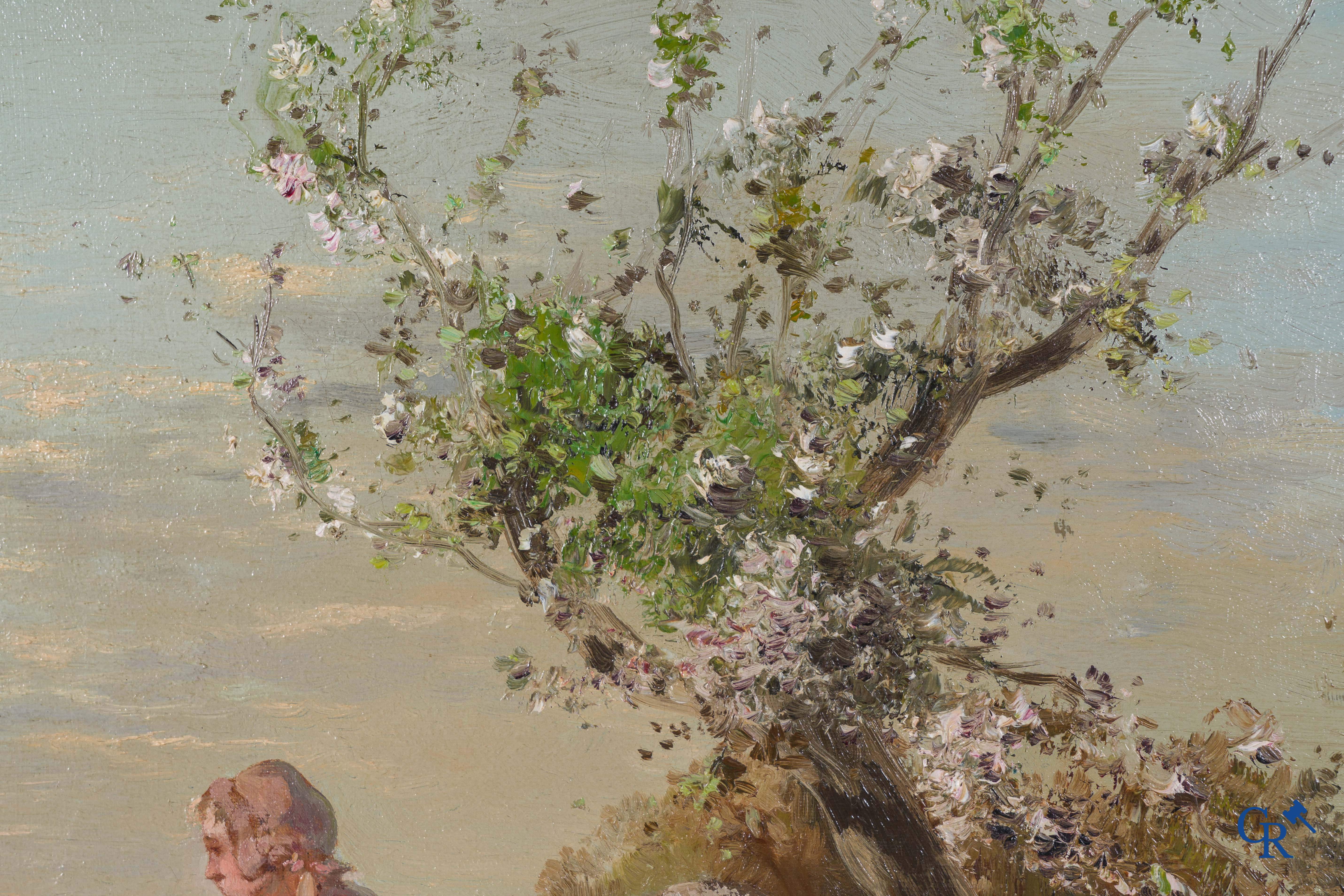 P.H. Schouten. Spring. Oil on canvas, old inscriptions on the back "Printemps, Peint par moi, Henry Schouten".