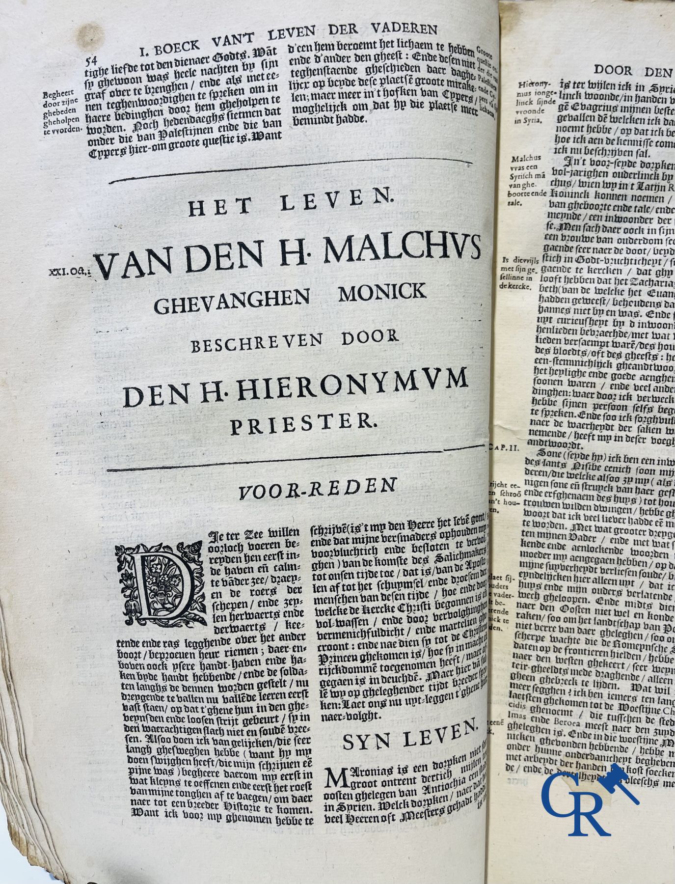 Oude boekdrukken: Rosweydus, Heribertus. Het leven ende spreucken der Vaderen beschreven door den H. Hieronymus. 1643.