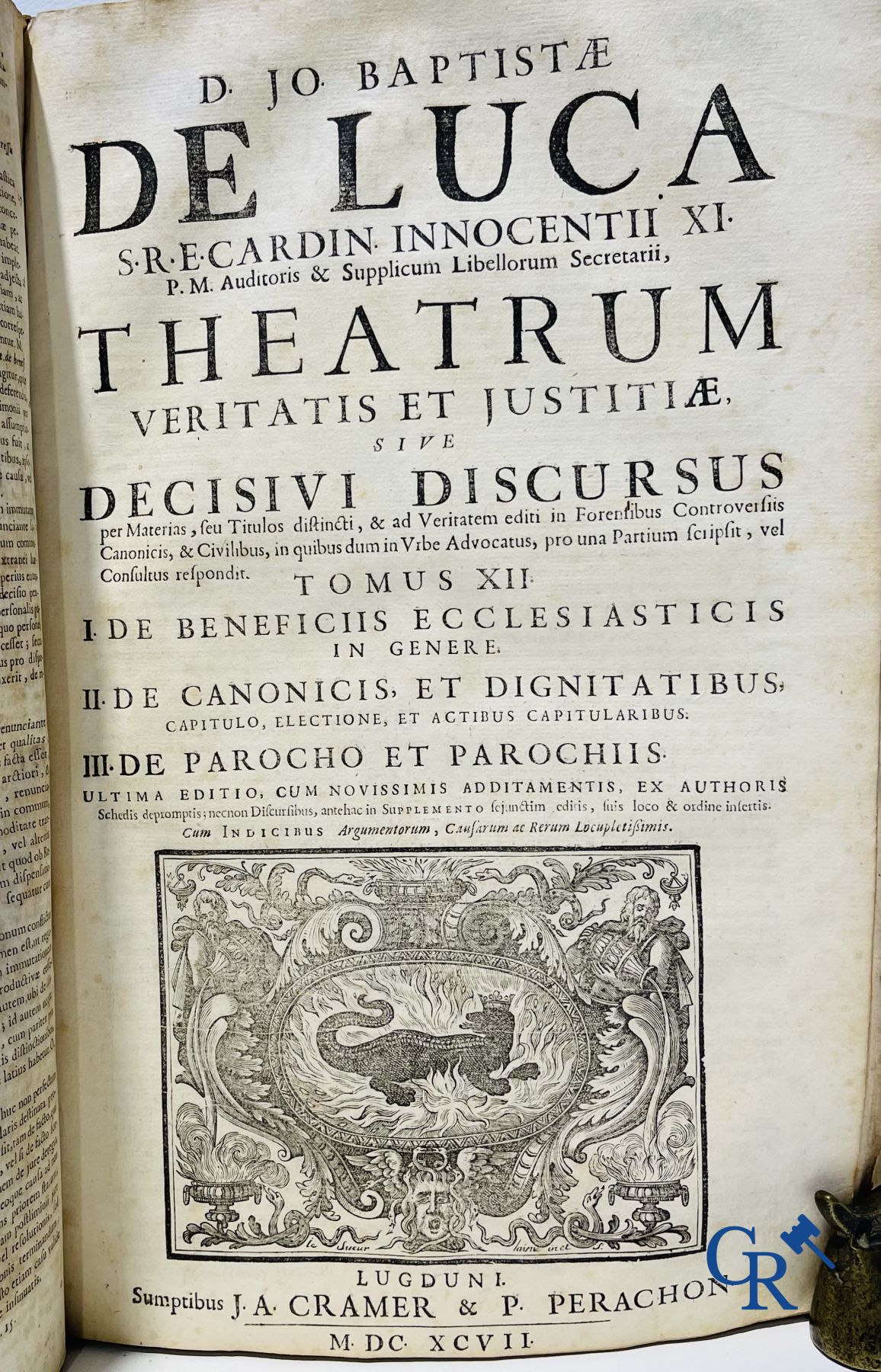 Early printed books: Giovanni Battista de Luca, Theatrum veritatis et justitiae. J.A. Cramer & Philibert Perachon. 1697.