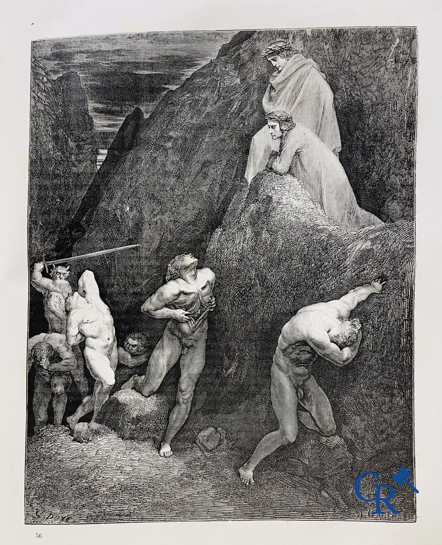 Boeken: Rabelais François, Werken van Rabelais, tekeningen door Gustave Doré. Dante Alighieri, La Divina Commedia.