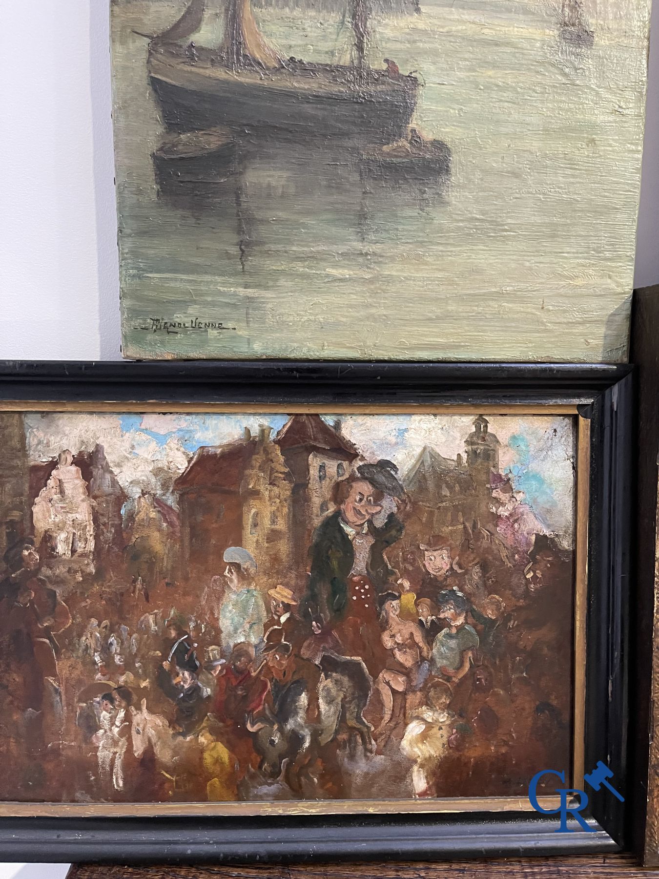 Large lot of various paintings, pen drawings, watercolours, charcoal drawings and others.