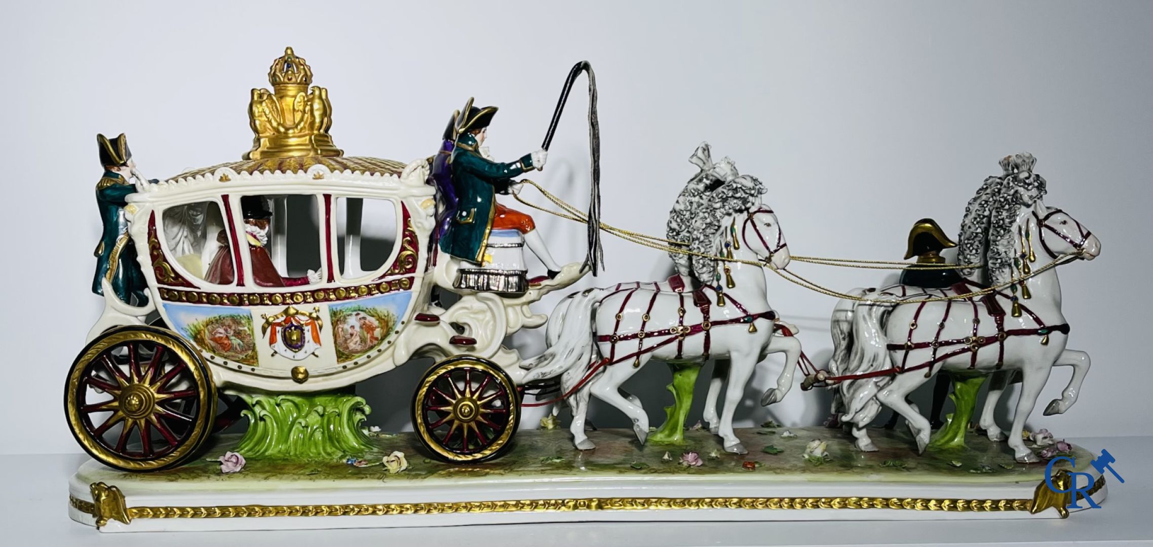 Porcelaine: Saxe: "Voiture de mariage de Napoléon 1er".