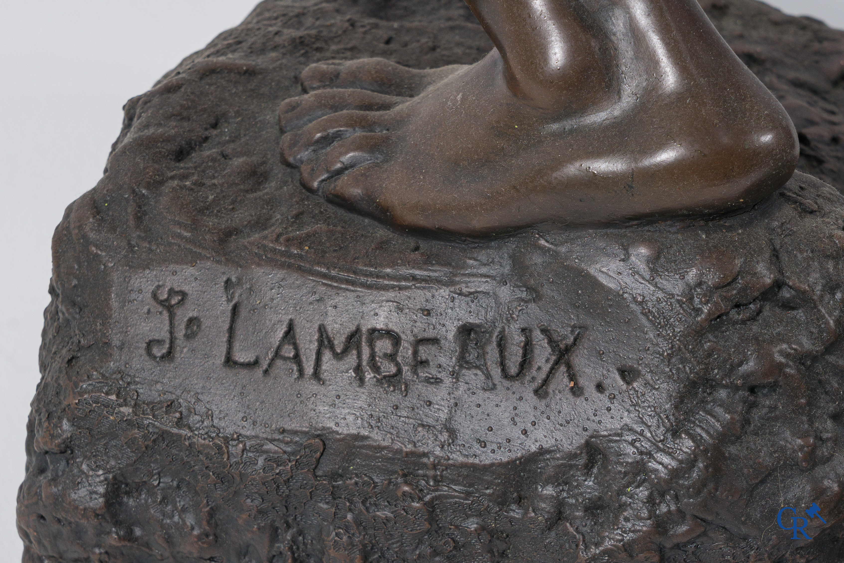 Jef Lambeaux (1852-1908), "Le vainqueur". Grande statue en galvano, vers 1900.