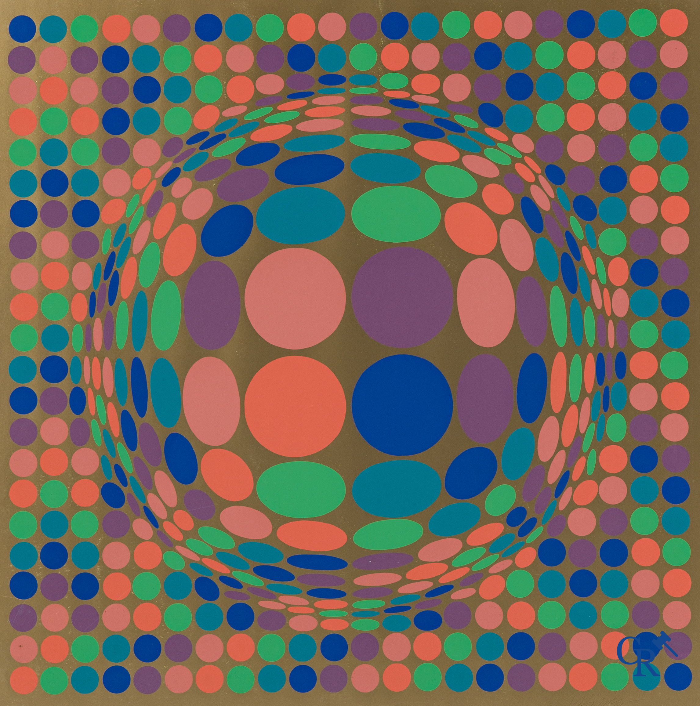 Victor Vasarely (1906-1997) Composition abstraite, sérigraphie en couleur.