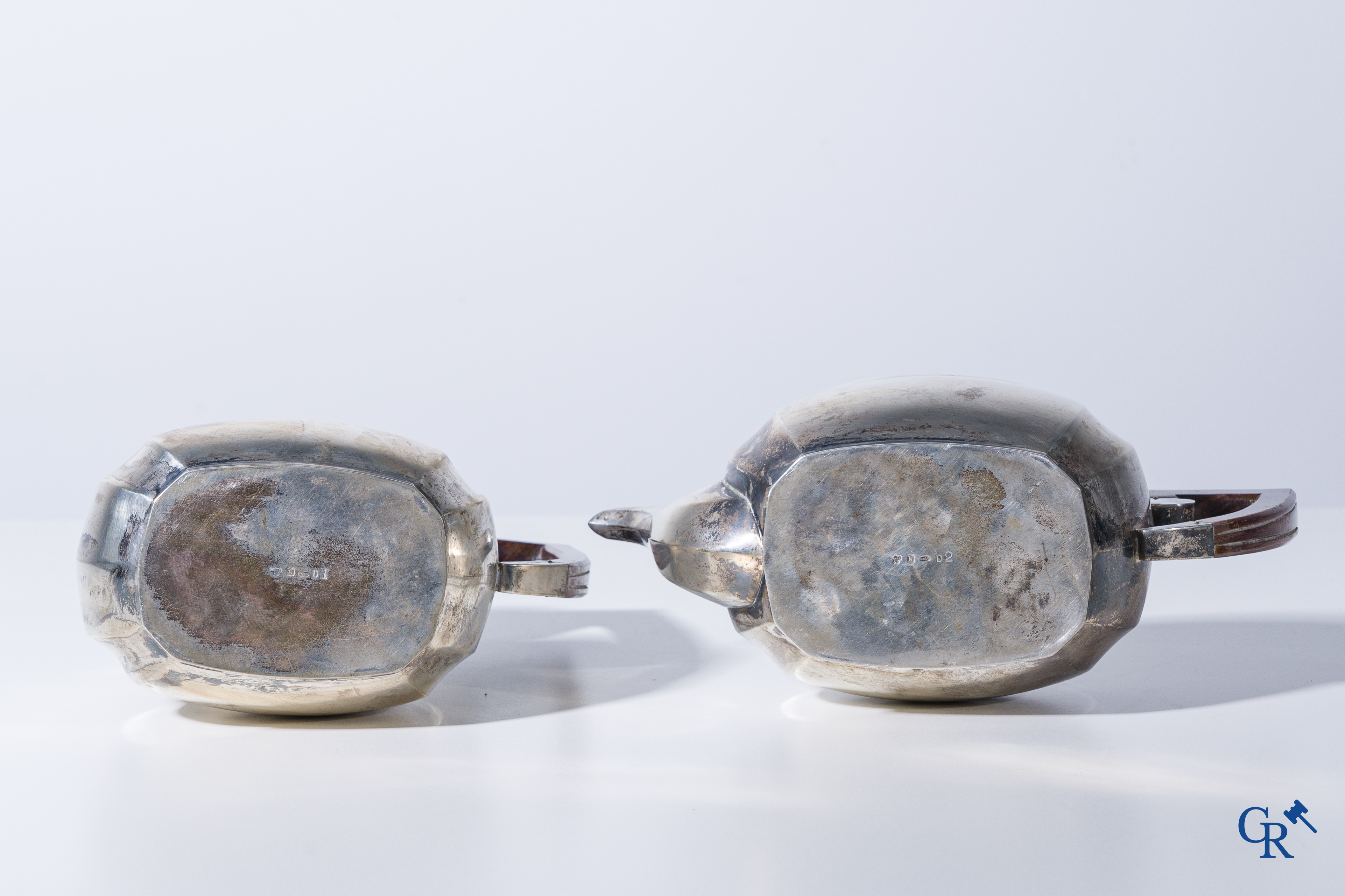 Silver: Mills Brussels, 4 pieces of a coffee and tea set in silver (900°/00).