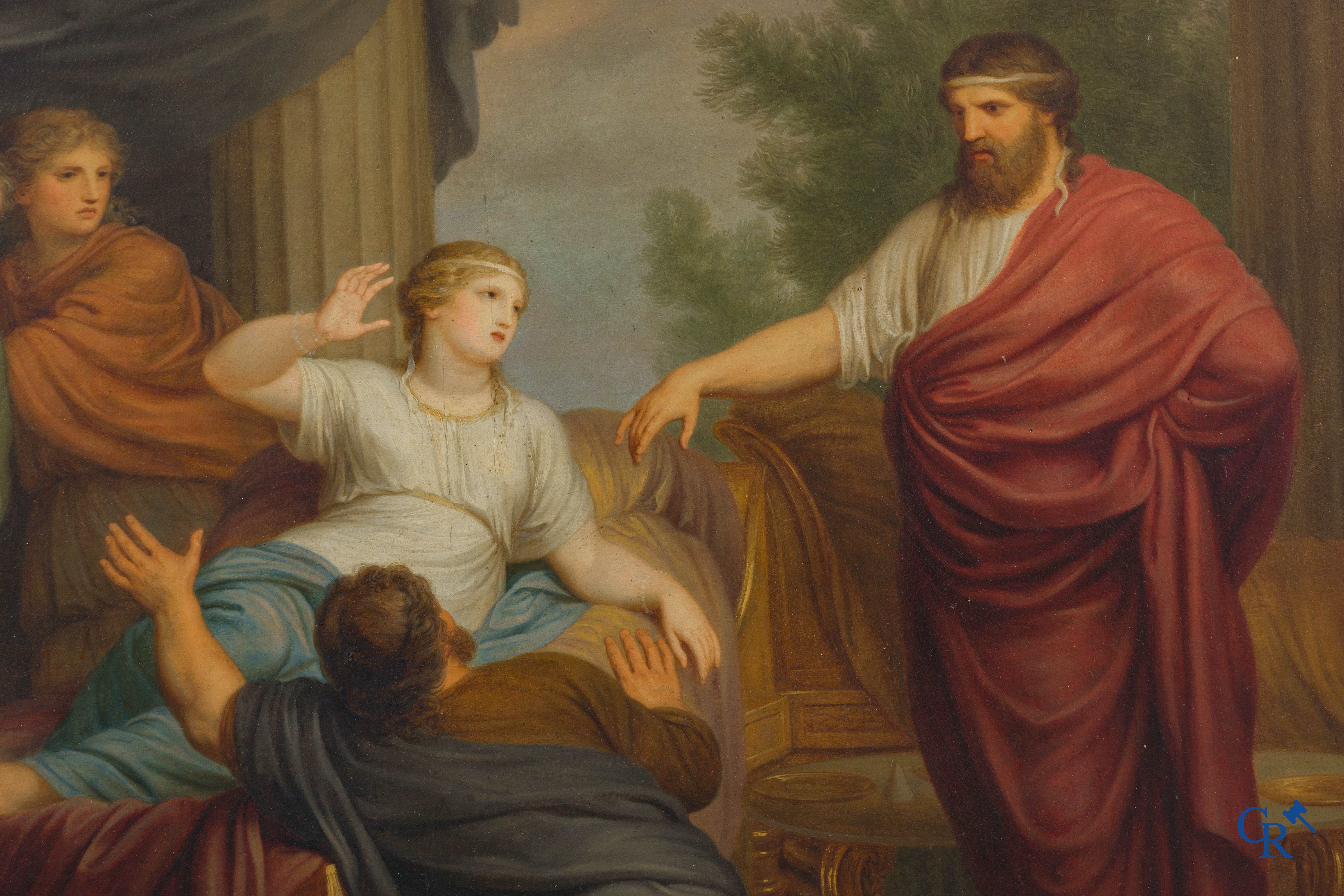 Andries Cornelis Lens (1739-1822) Olie op doek. Schilderij in de typische neoklassieke stijl.