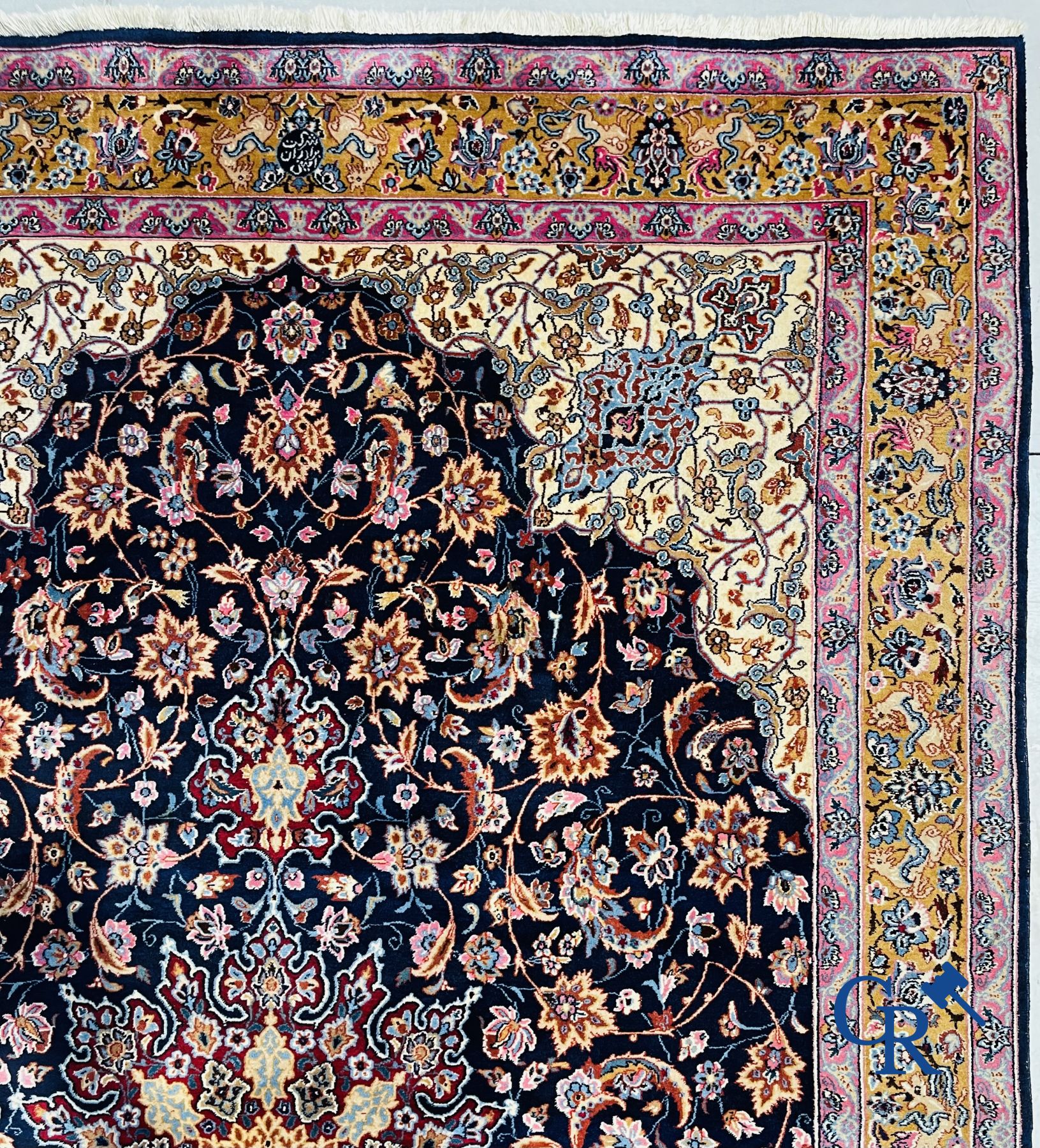 Oriental carpets: Isfahan, Iran. Large hand-knotted Persian carpet.