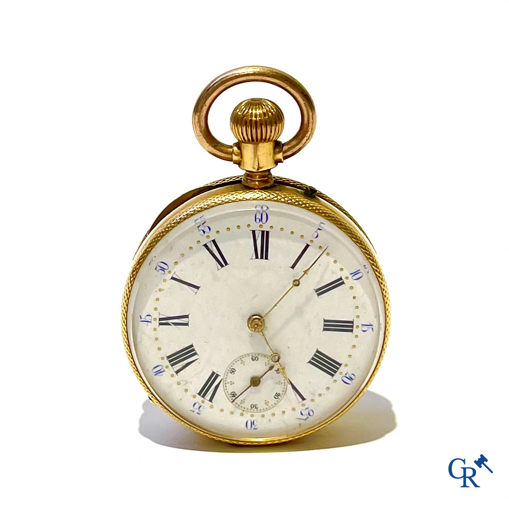 Pateck, Genève. Een zakhorloge in goud 750°/00. Genummerd 7950. Zwitsers werk.