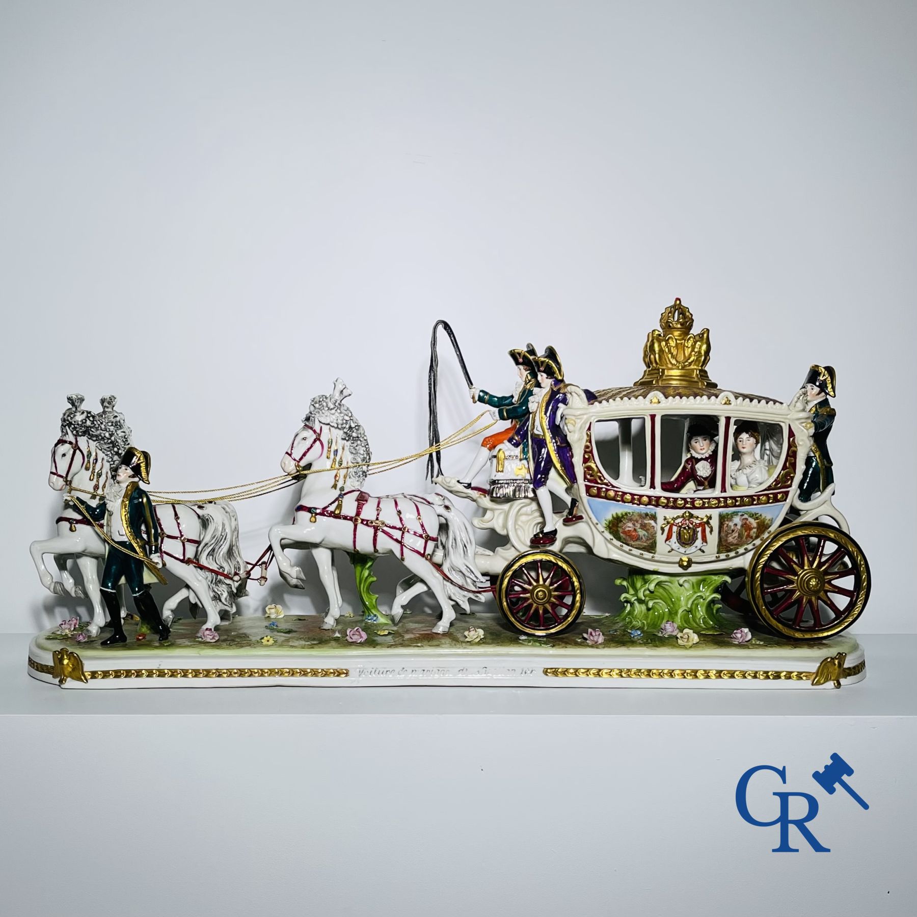 Porcelaine: Saxe: "Voiture de mariage de Napoléon 1er".