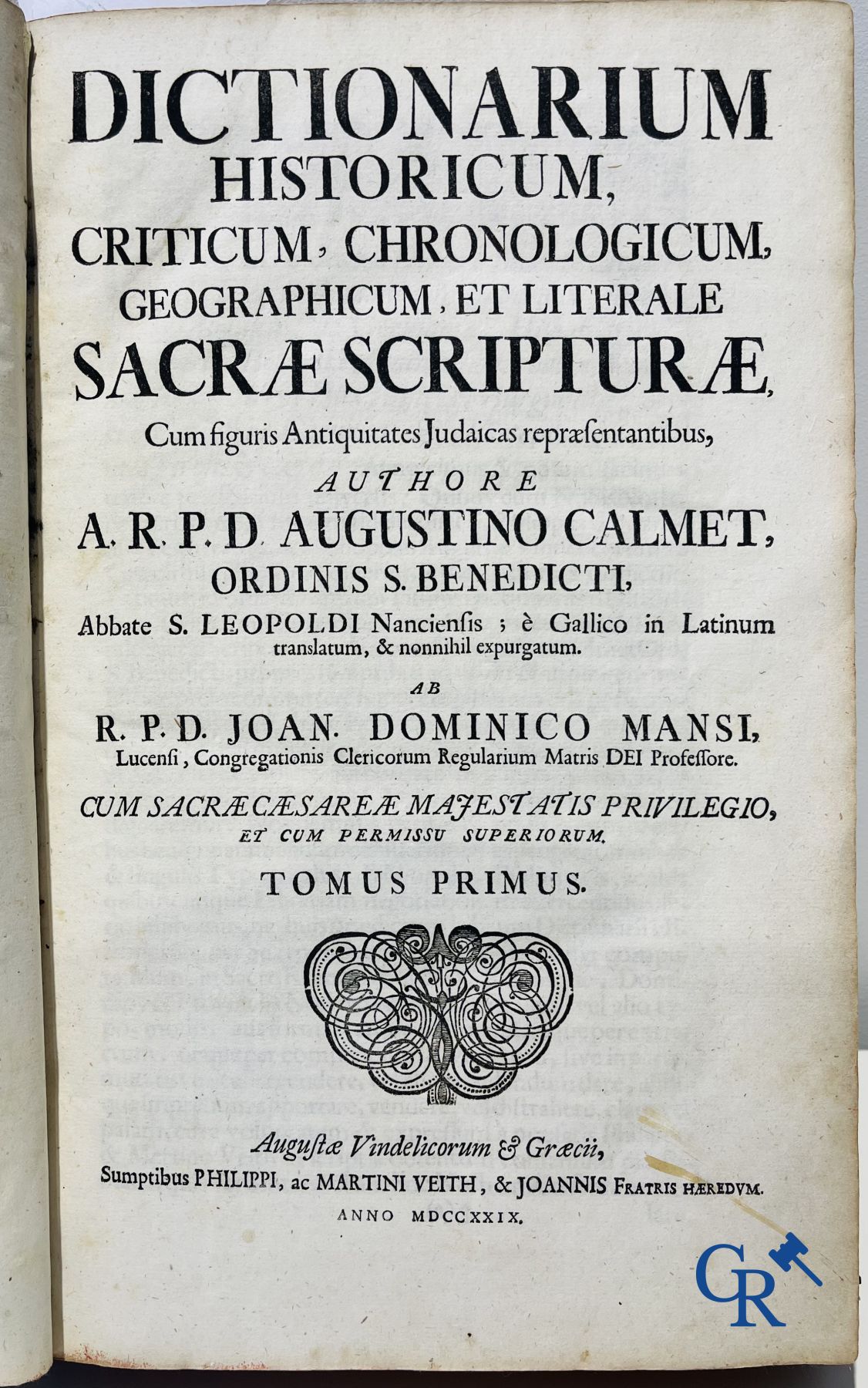 Early printed books: Calmet Augustino, Dictionarium cum figuris Antiquitates Judaicas repraesentantibus.1729.