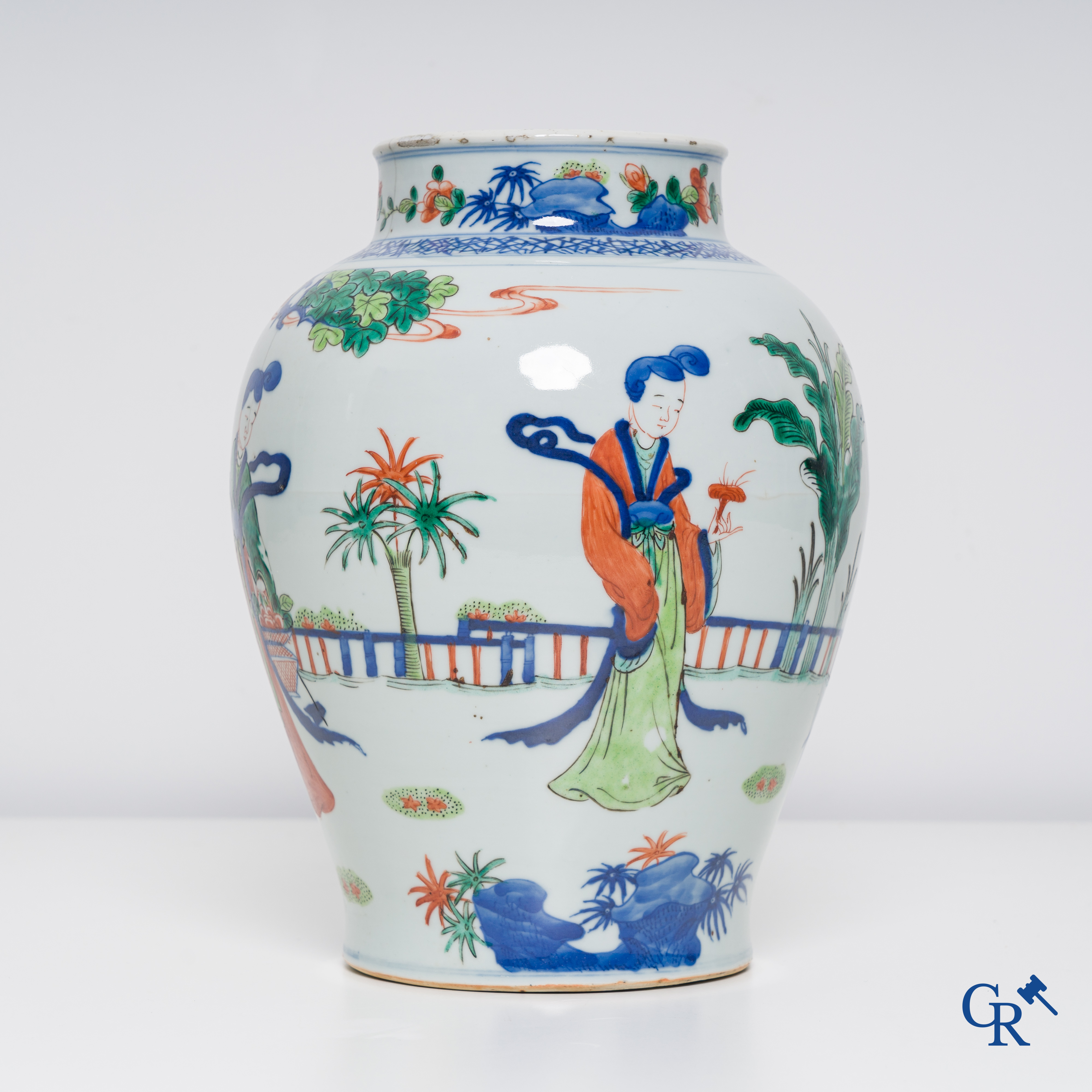 Asian Art: Chinese porcelain. A Chinese wucai vase.