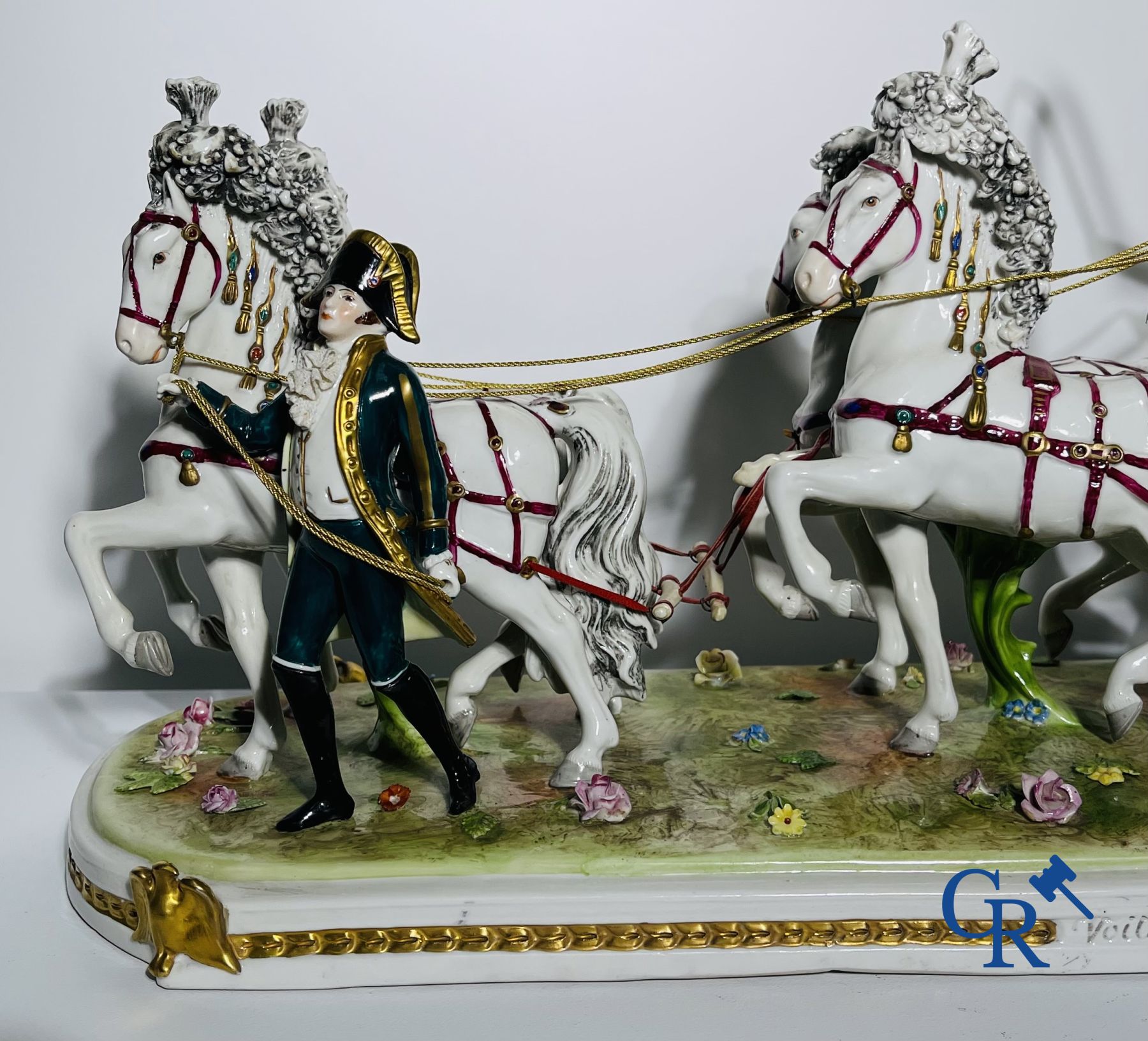 Porcelain: Saxony: "Voiture de mariage de Napoléon 1er".