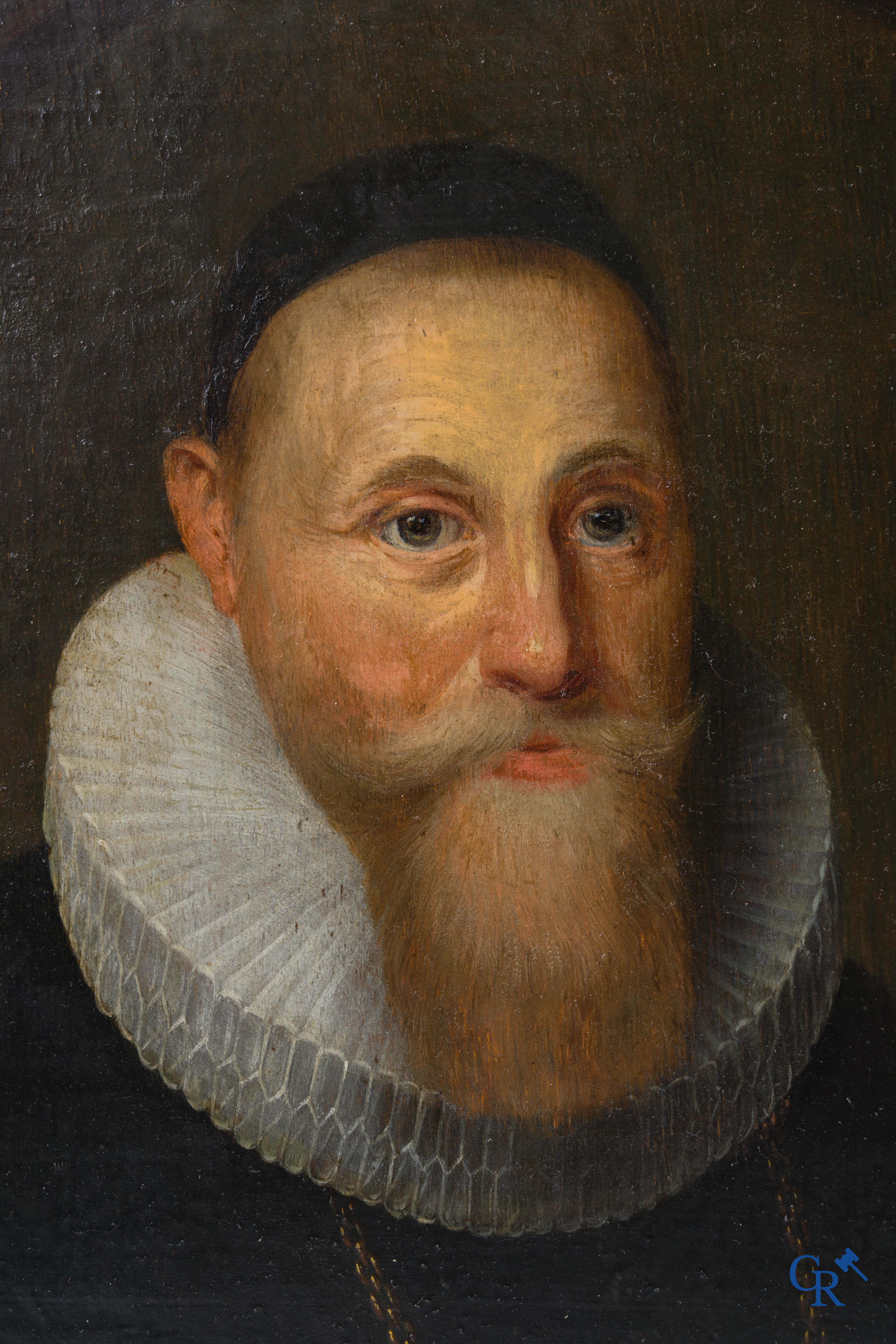 Peinture, XVIIe siècle. Portrait de Johann Heinrich Alting (1583-1644), professeur de théologie à Groningue.