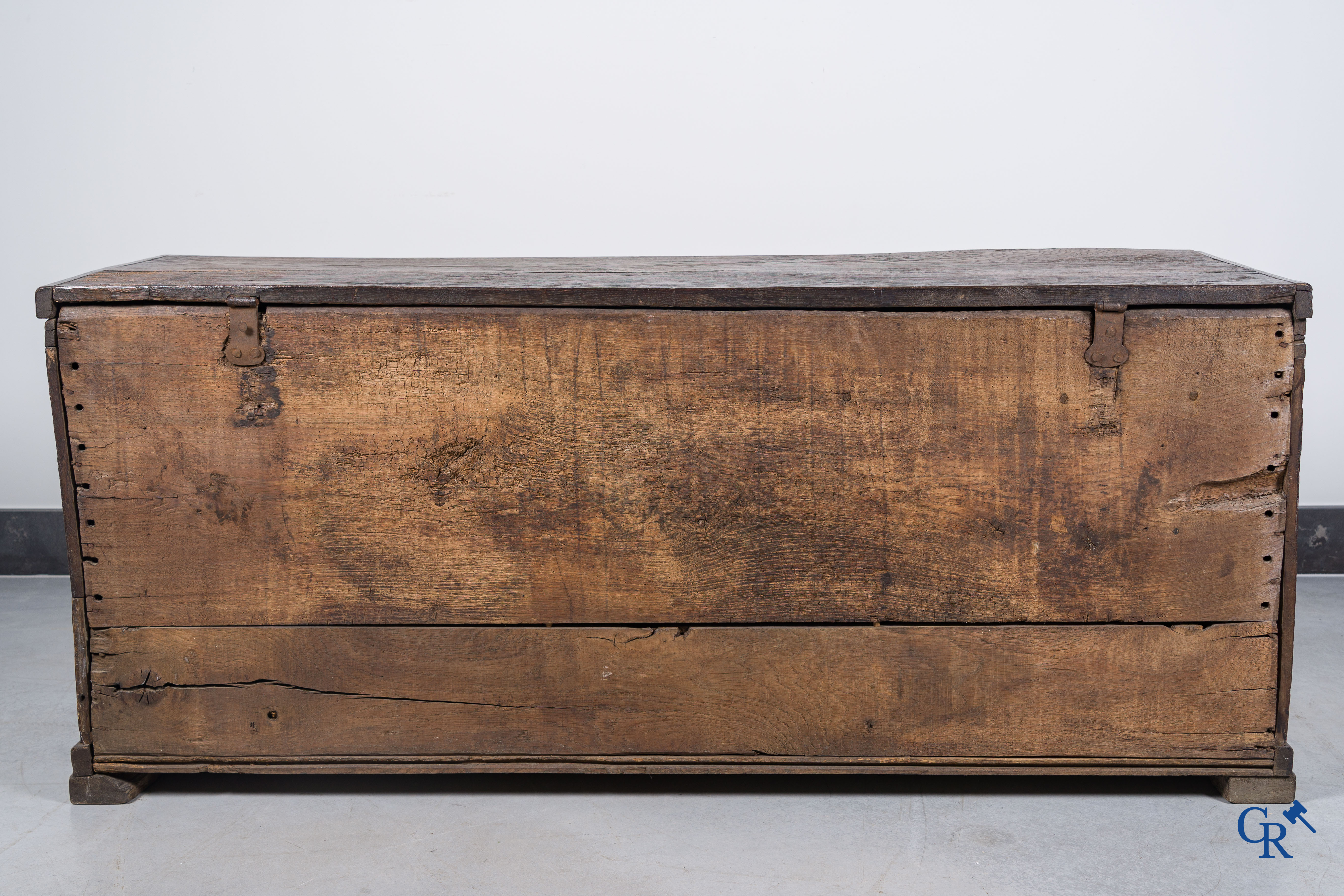 Antique wooden trunk, 18th century.