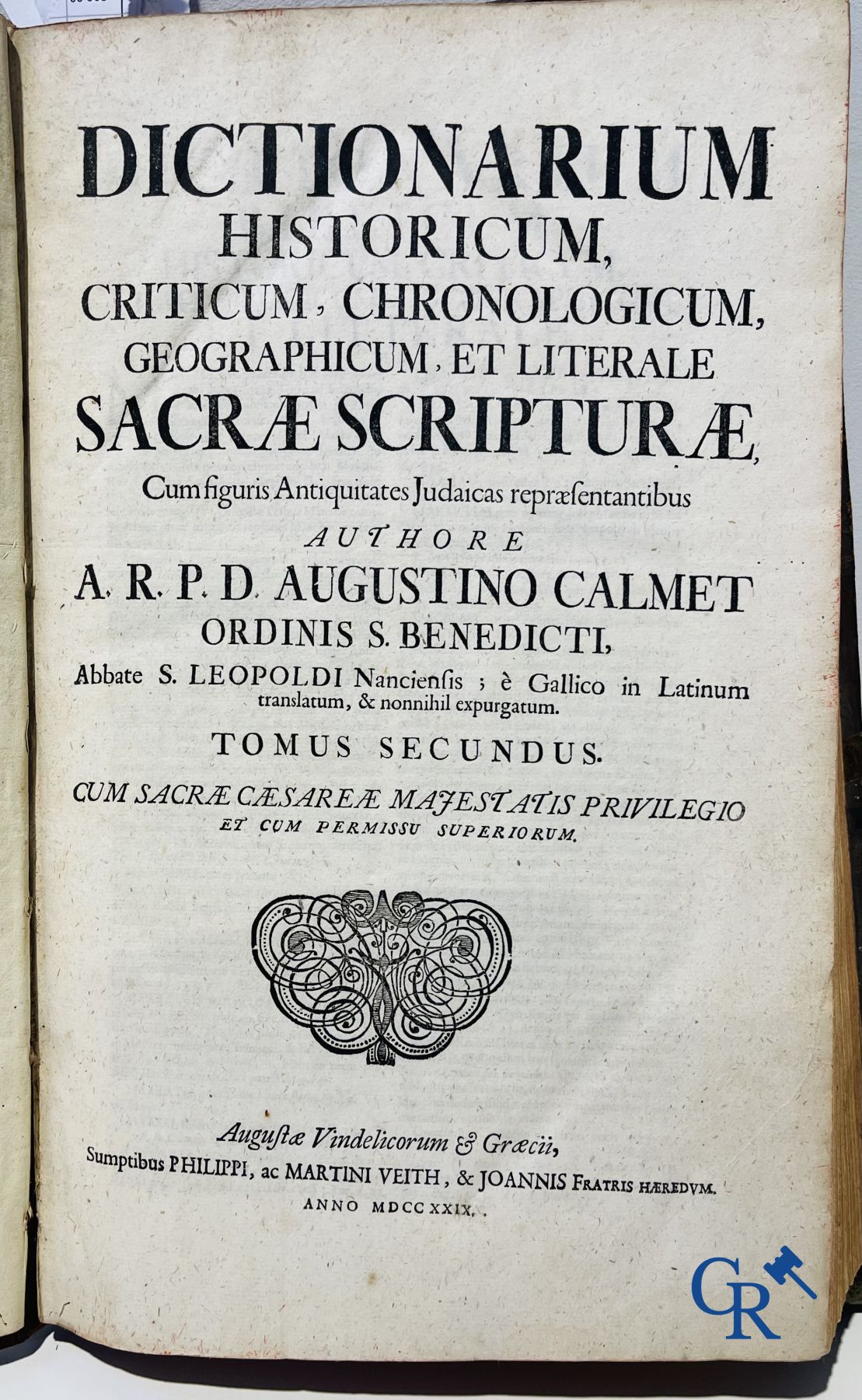 Oude Boekdrukken: Calmet Augustino, Dictionarium cum figuris Antiquitates Judaicas repraesentantibus.1729.