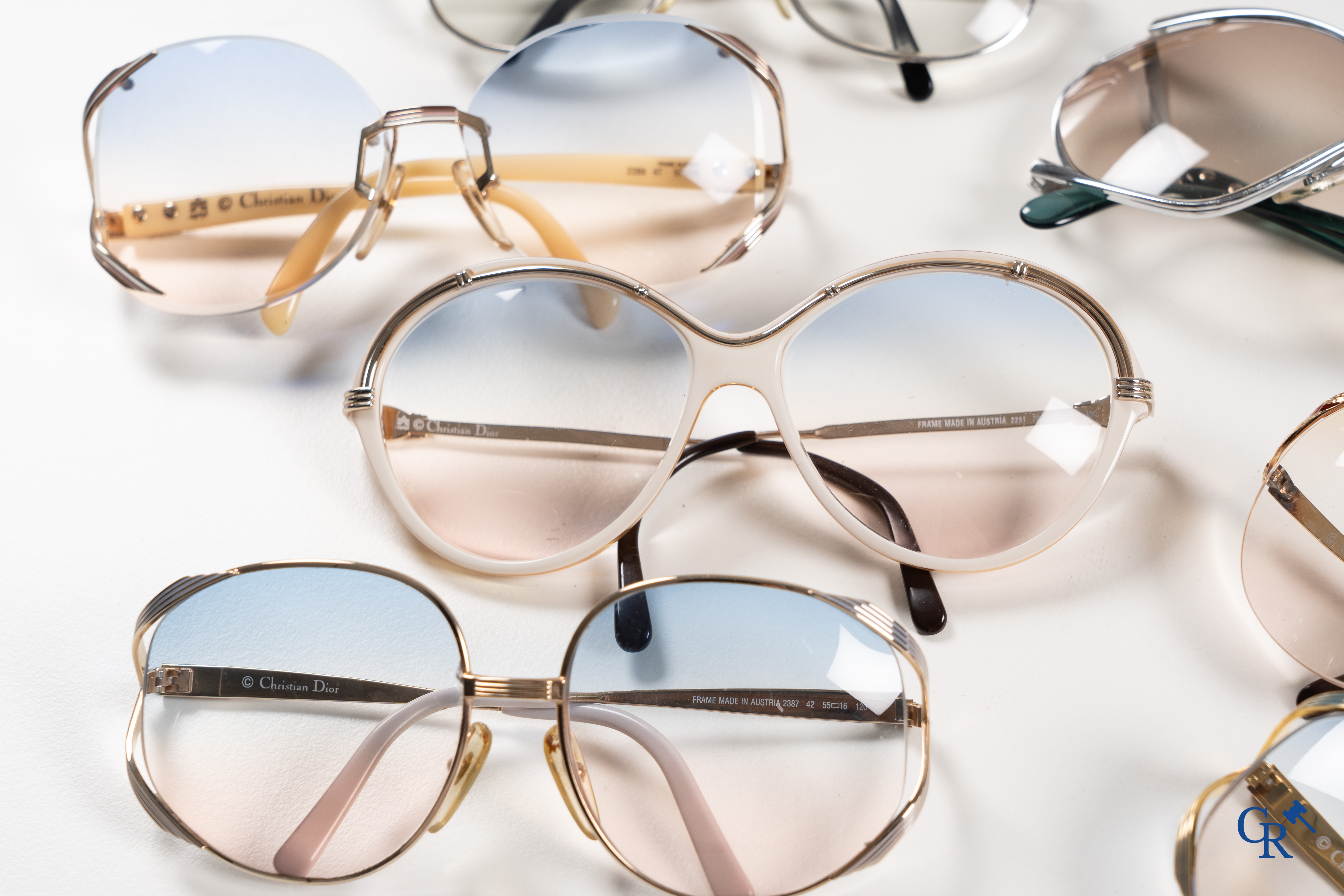 Vintage/Mode: Christian Dior, un lot avec 14 paires de lunettes.