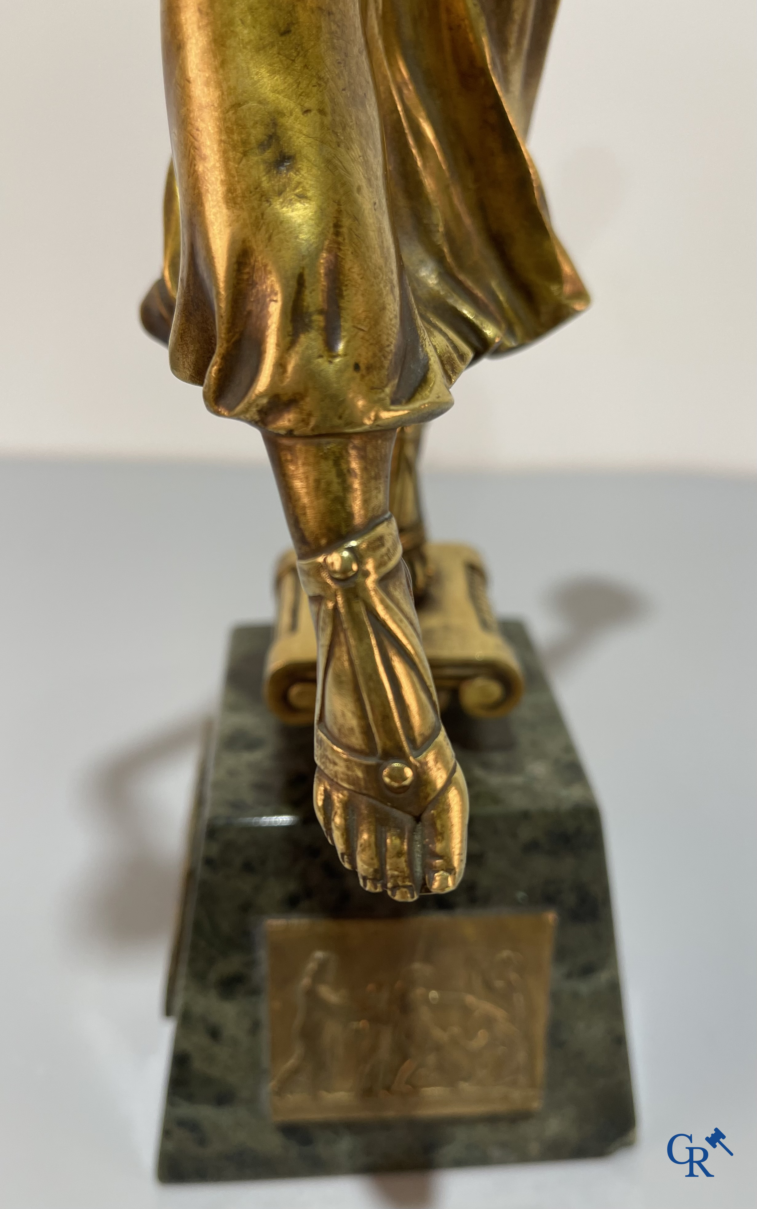 S. Lugli. A bronze Art Deco representation of a dancer with tambourines. circa 1910-1920.