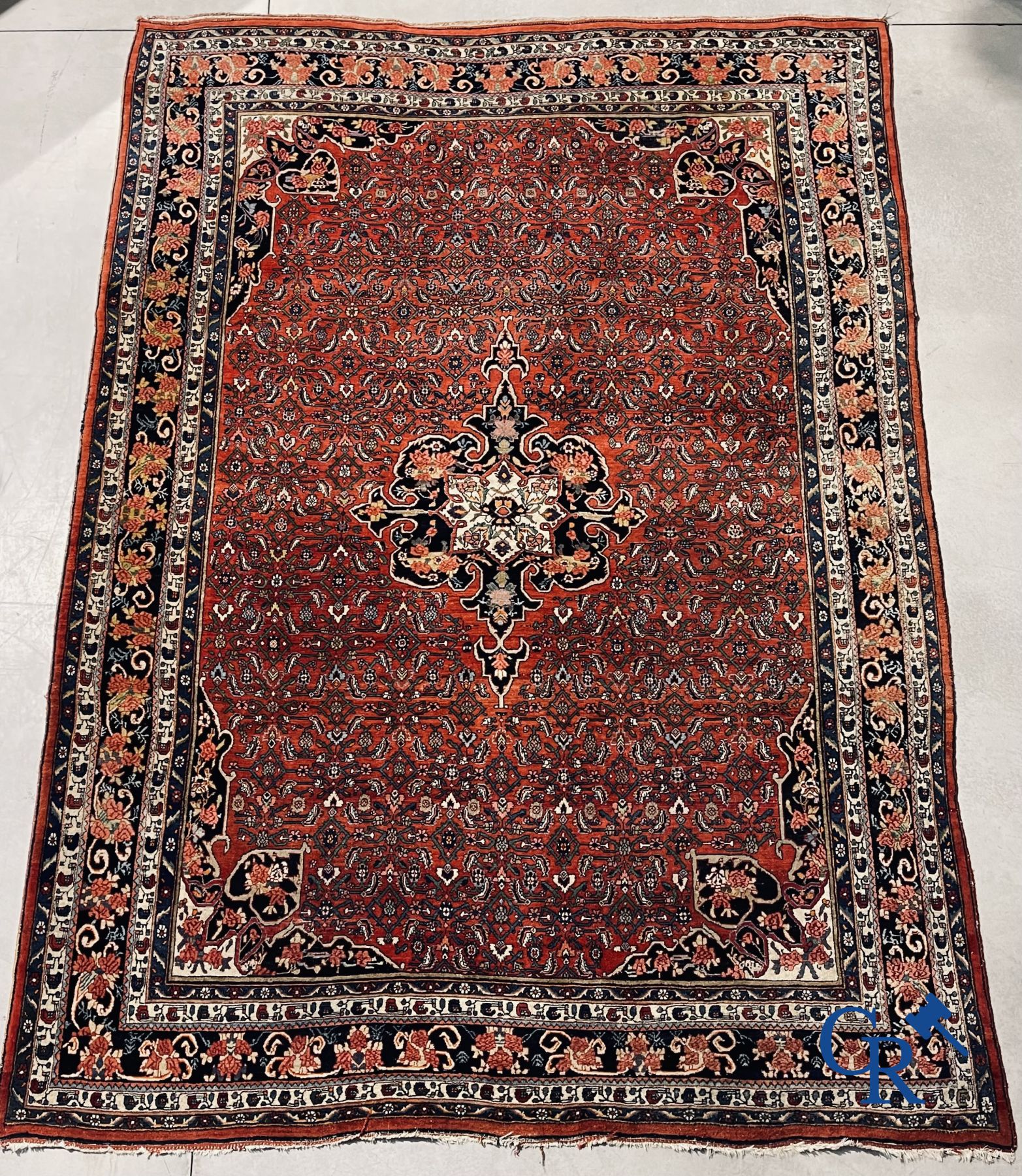 Tapis persan : Iran. Grand tapis Heriz.