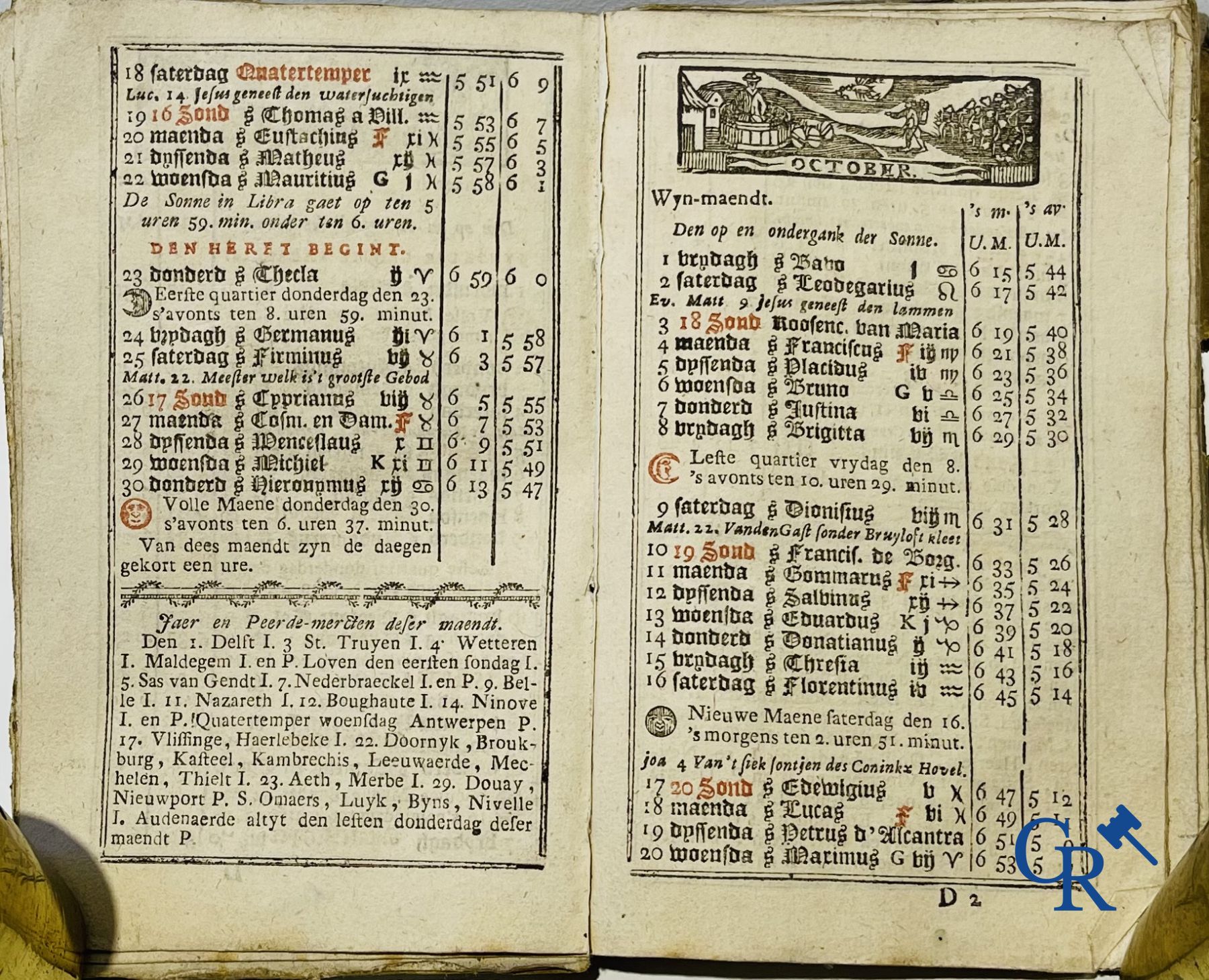 Livres anciens : Jan Van Raedersterre, Den nieuwen Vlaemschen comptoir Almanach. 1773 Petrus Joannes Vereecken.