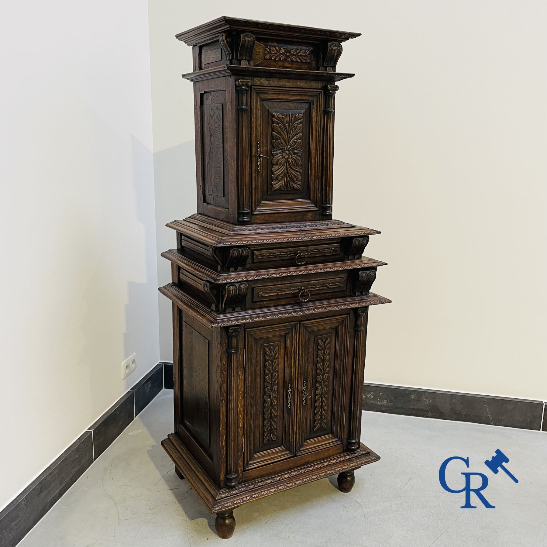 Furniture: An oak sacristy credence.