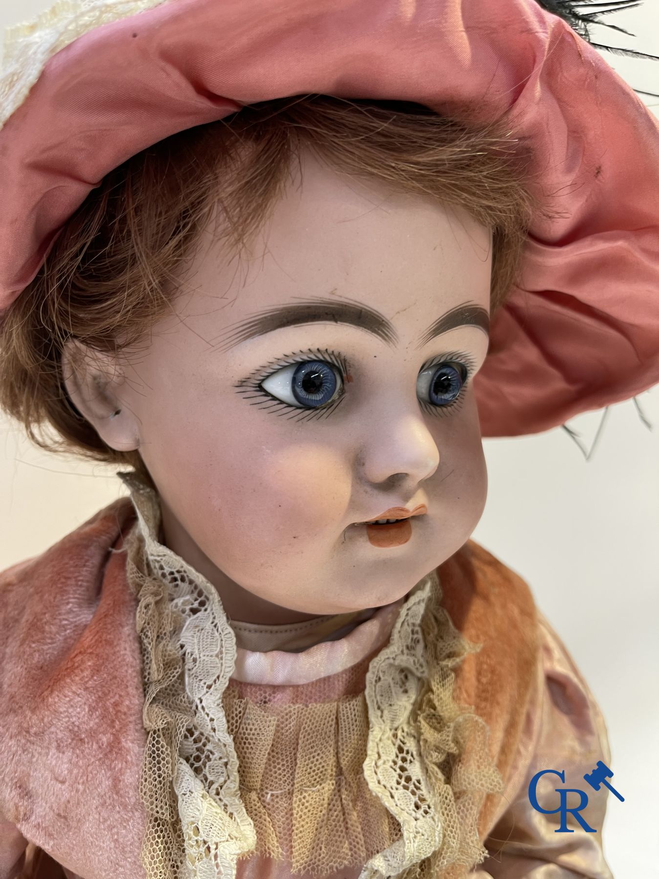 Toys: antique dolls: Beautiful lot of 2 dolls with porcelain head and a toy.