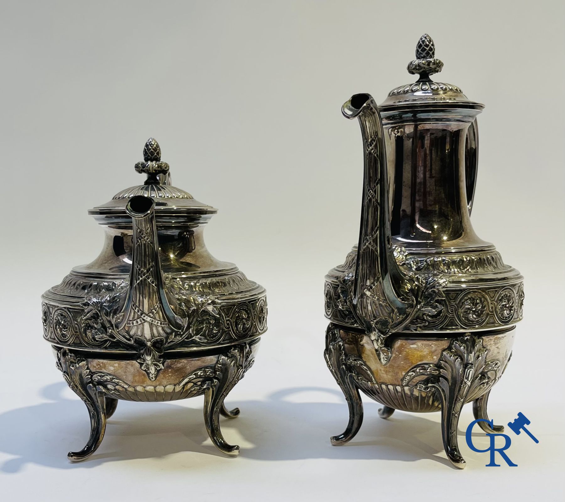 Silver: Alphonse Debain. Coffee/tea set in silver.