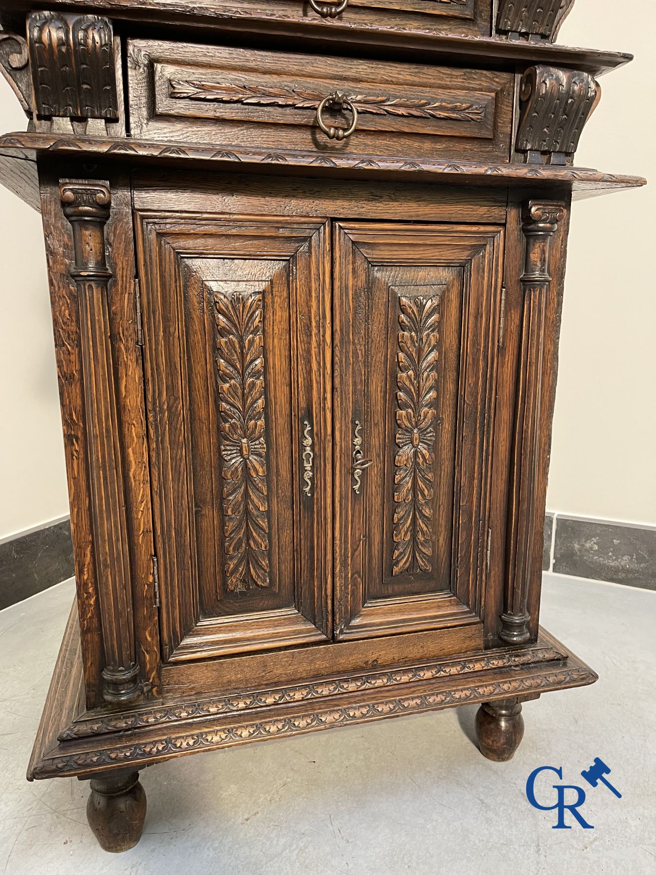 Furniture: An oak sacristy credence.