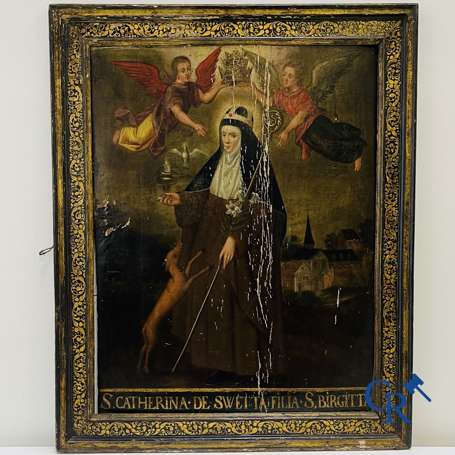 Peinture. Peinture religieuse du XVIIe siècle.  S. Catherina-De-Swetta Filia-S.Birgitta.