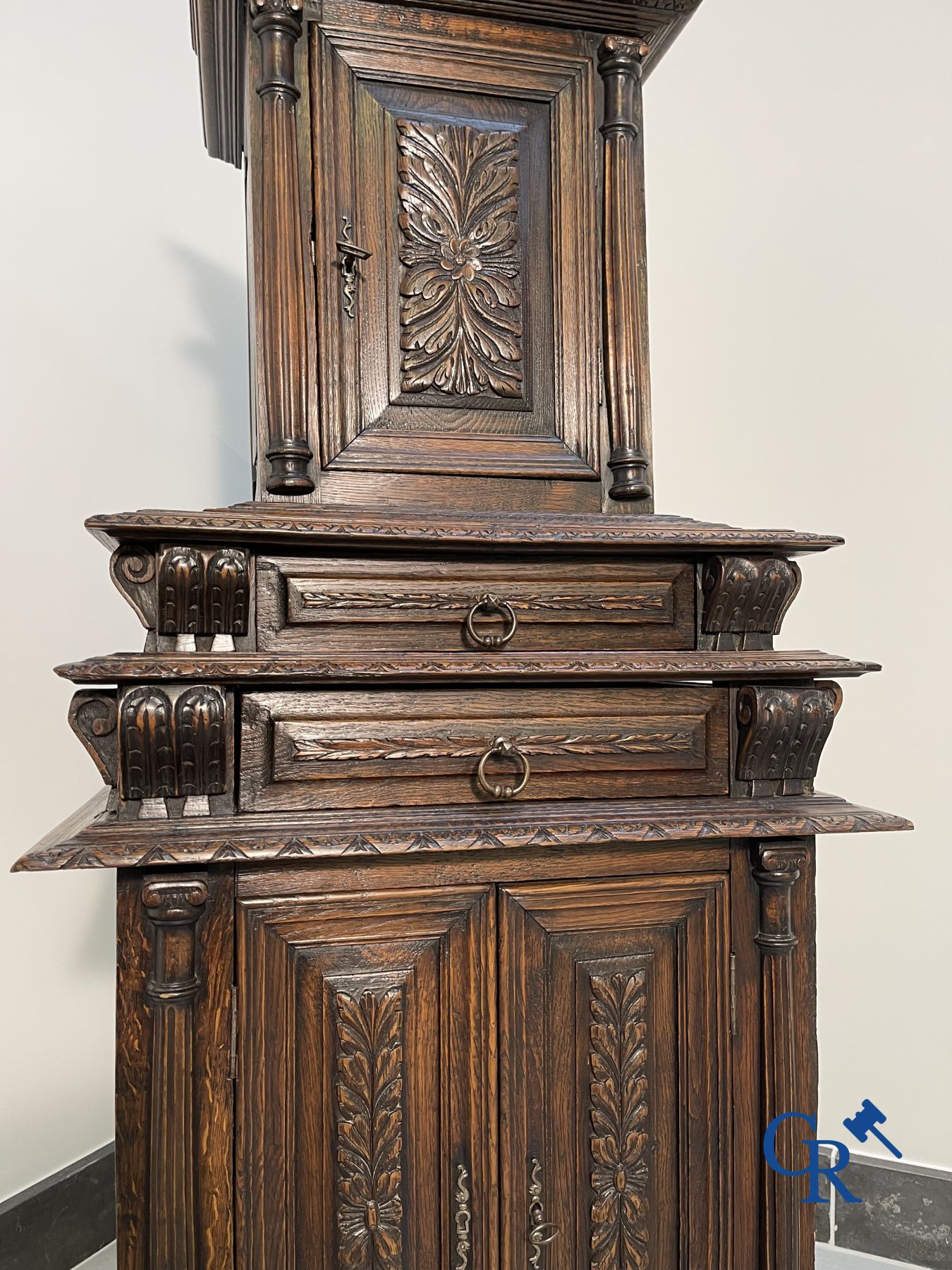 Furniture: An oak sacristy credence.